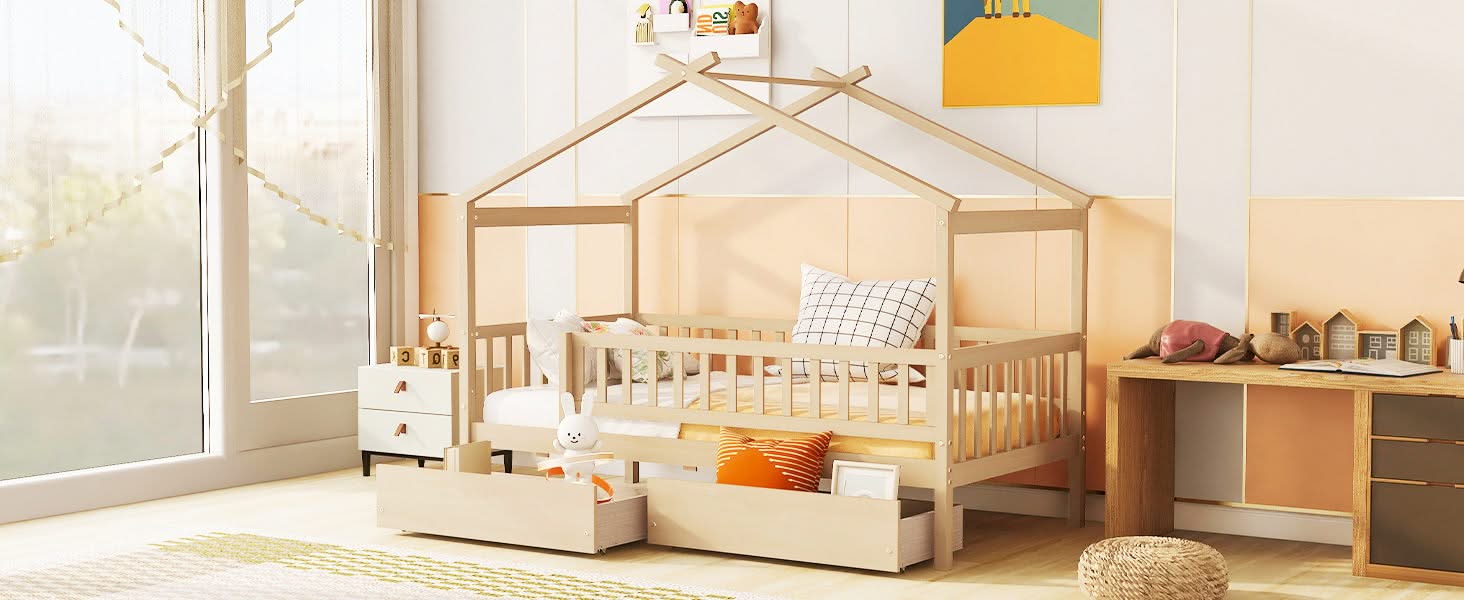 House Bed With 2 Drawers - Image 28