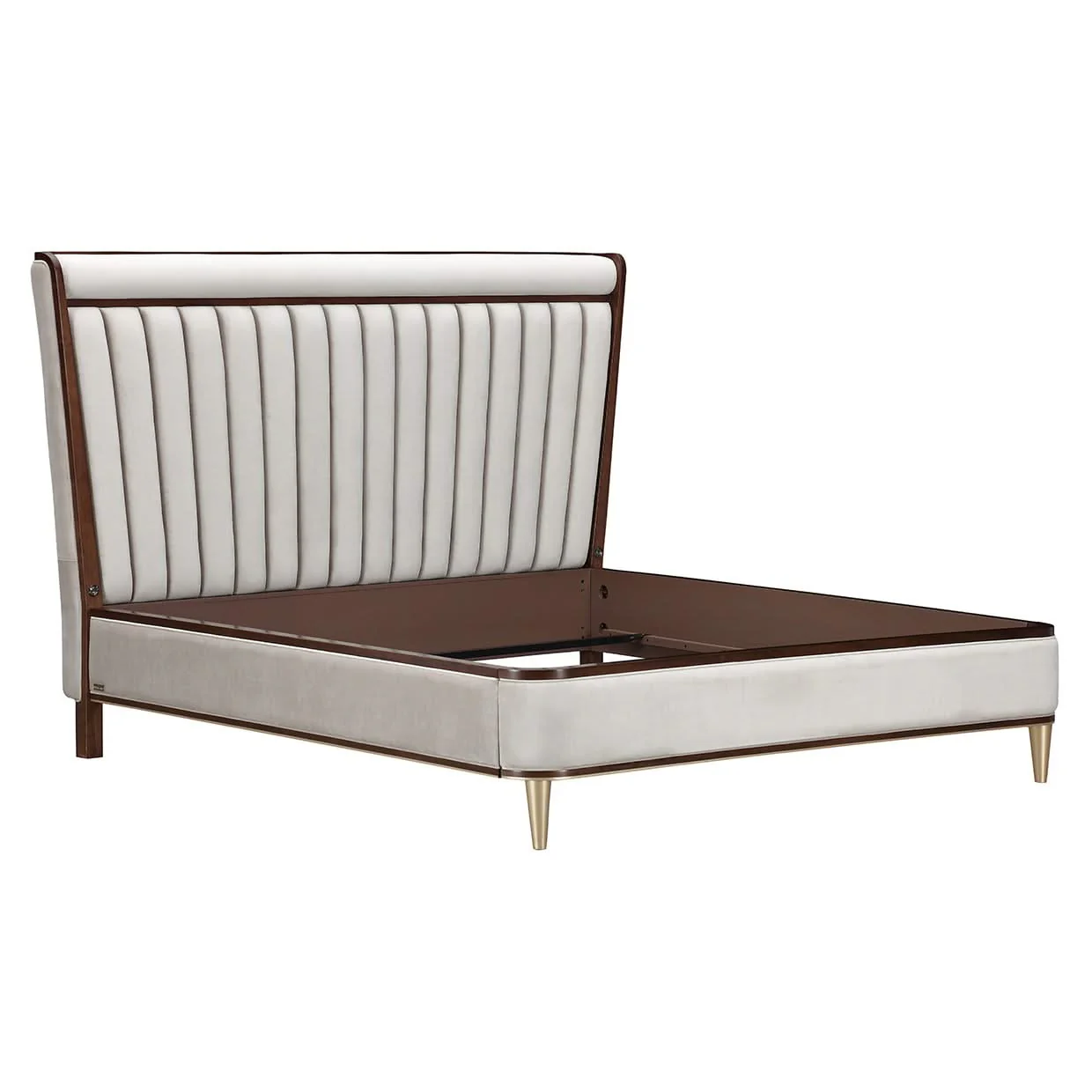 Houston - Eastern King Channel Tufted Panel Bed - Porcini / Walnut - Image 3