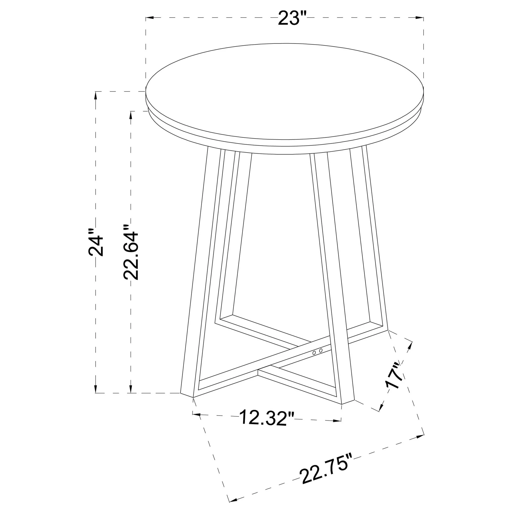 Hugo Round Faux Marble End Table White and Matte Black - Image 2