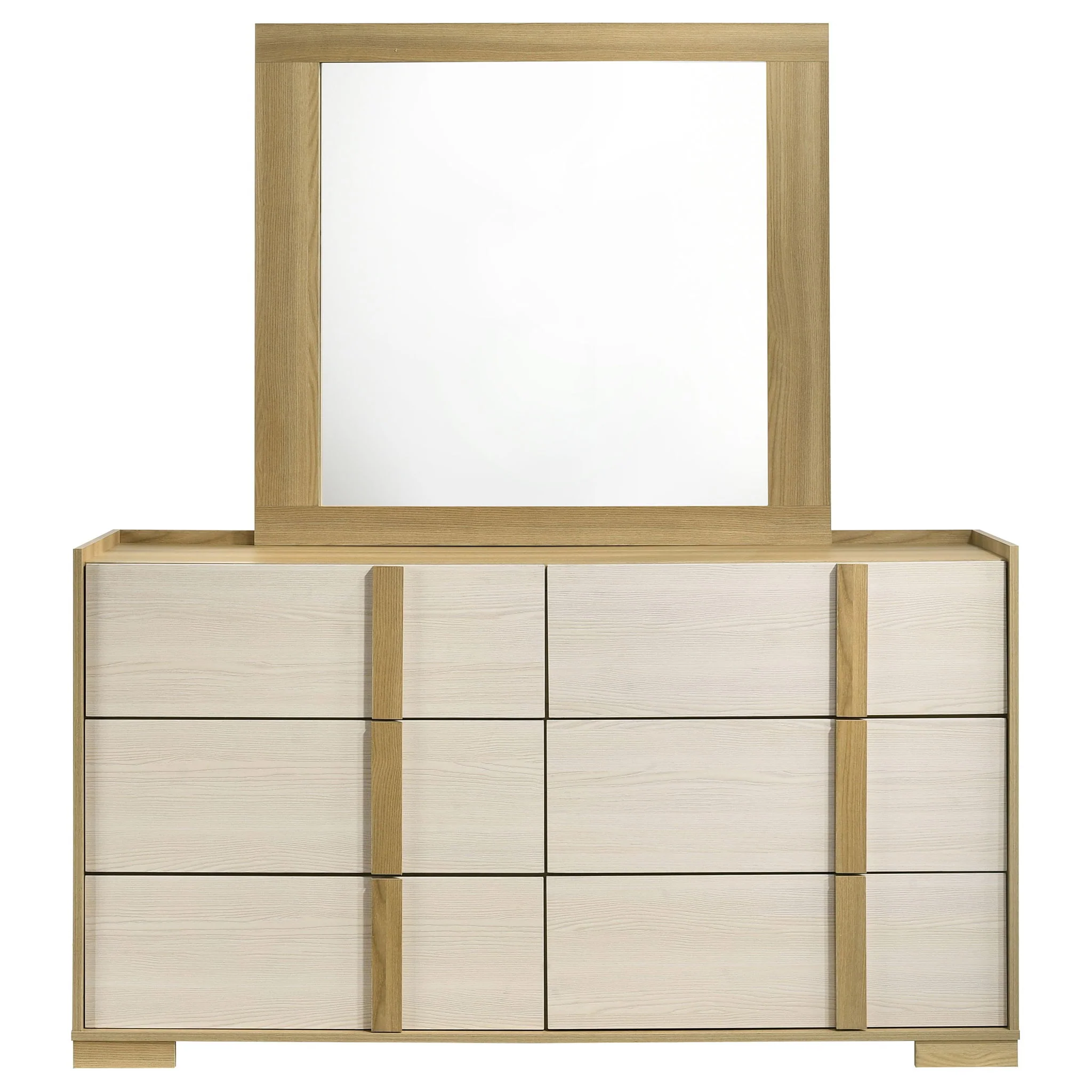 Hyland 6-drawer Dresser with Mirror Natural - Image 2
