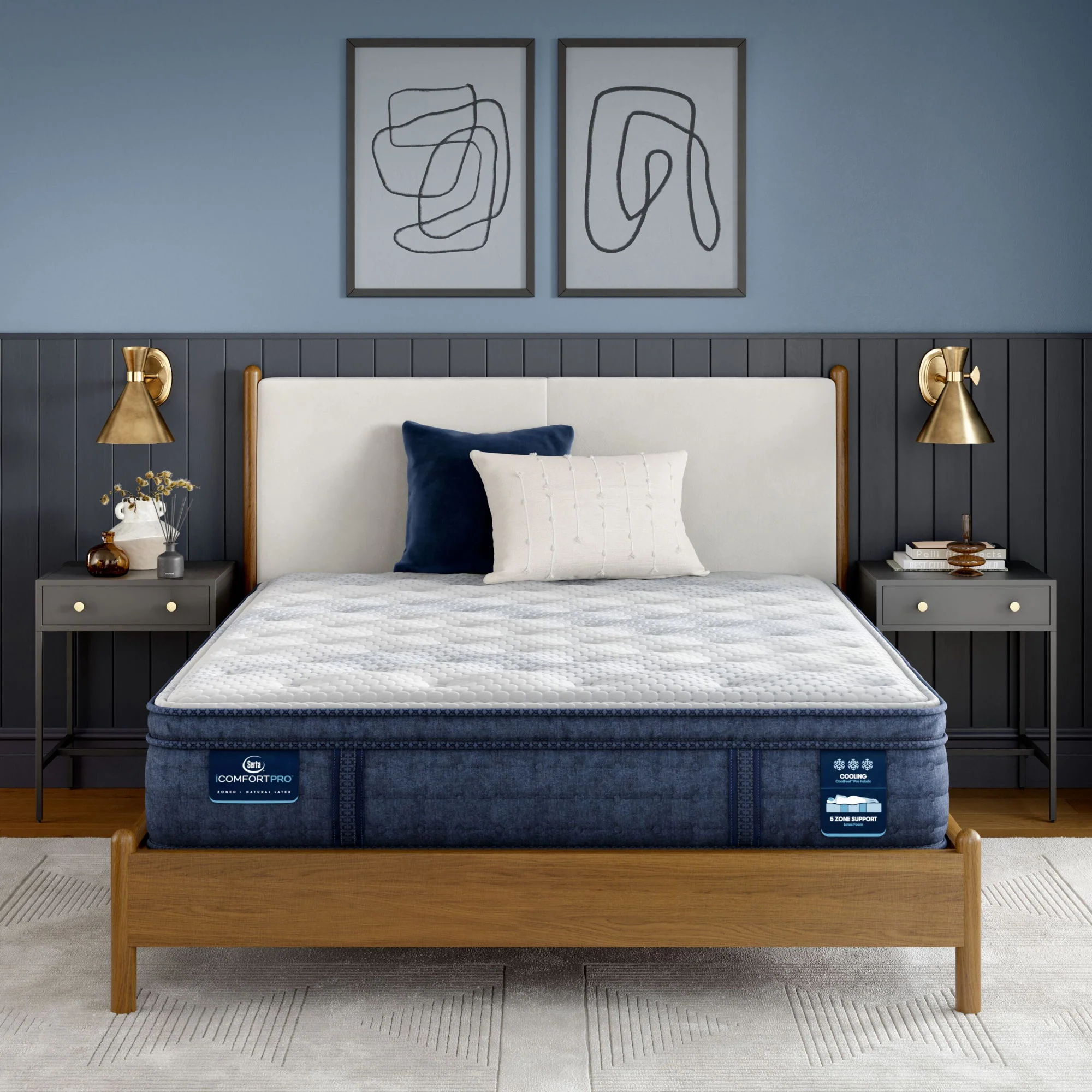 iComfortPro - 15" Dartmouth Latex Foam Plush Pillow Top Mattress