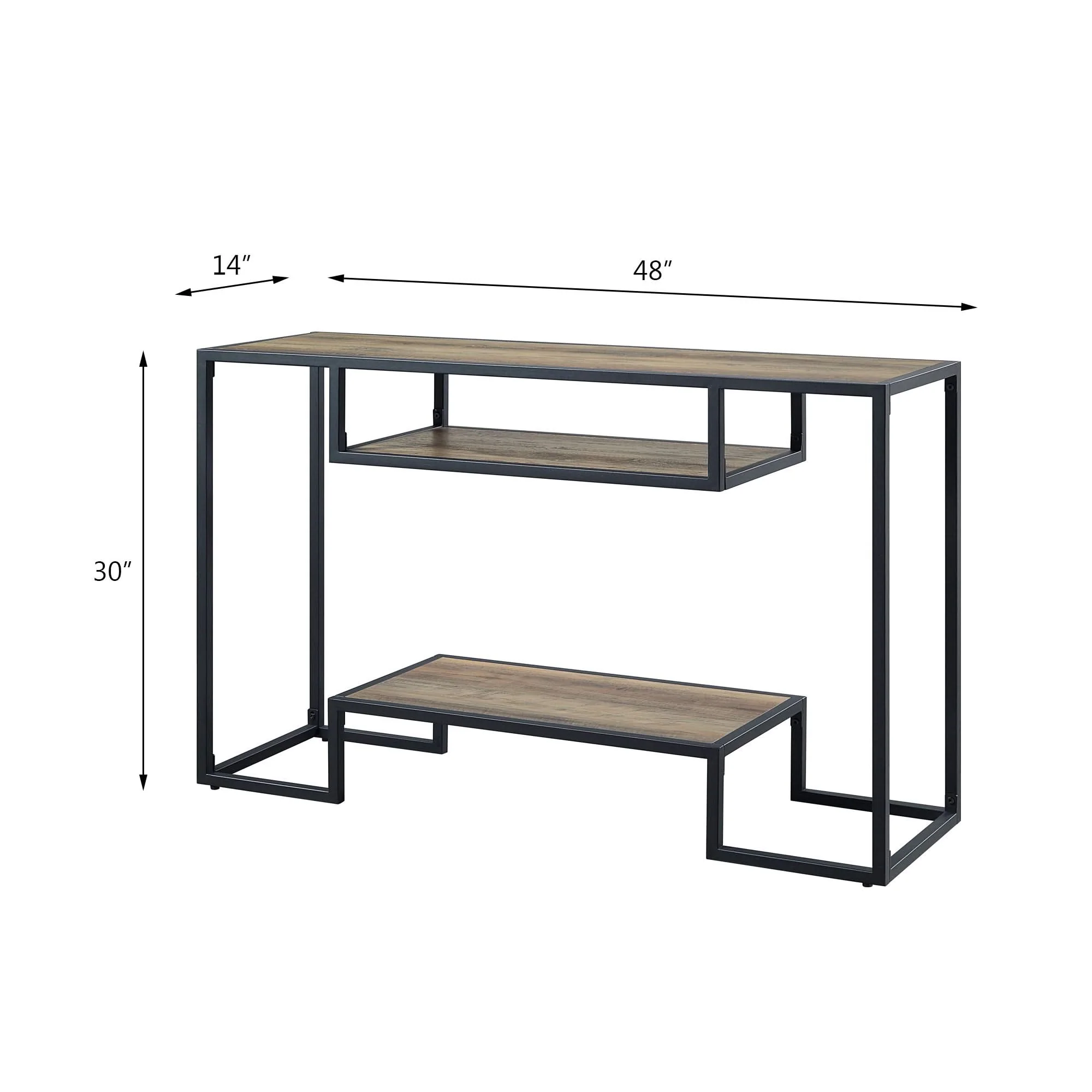 Idella - Sofa Table - Rustic Oak / Black - Image 4