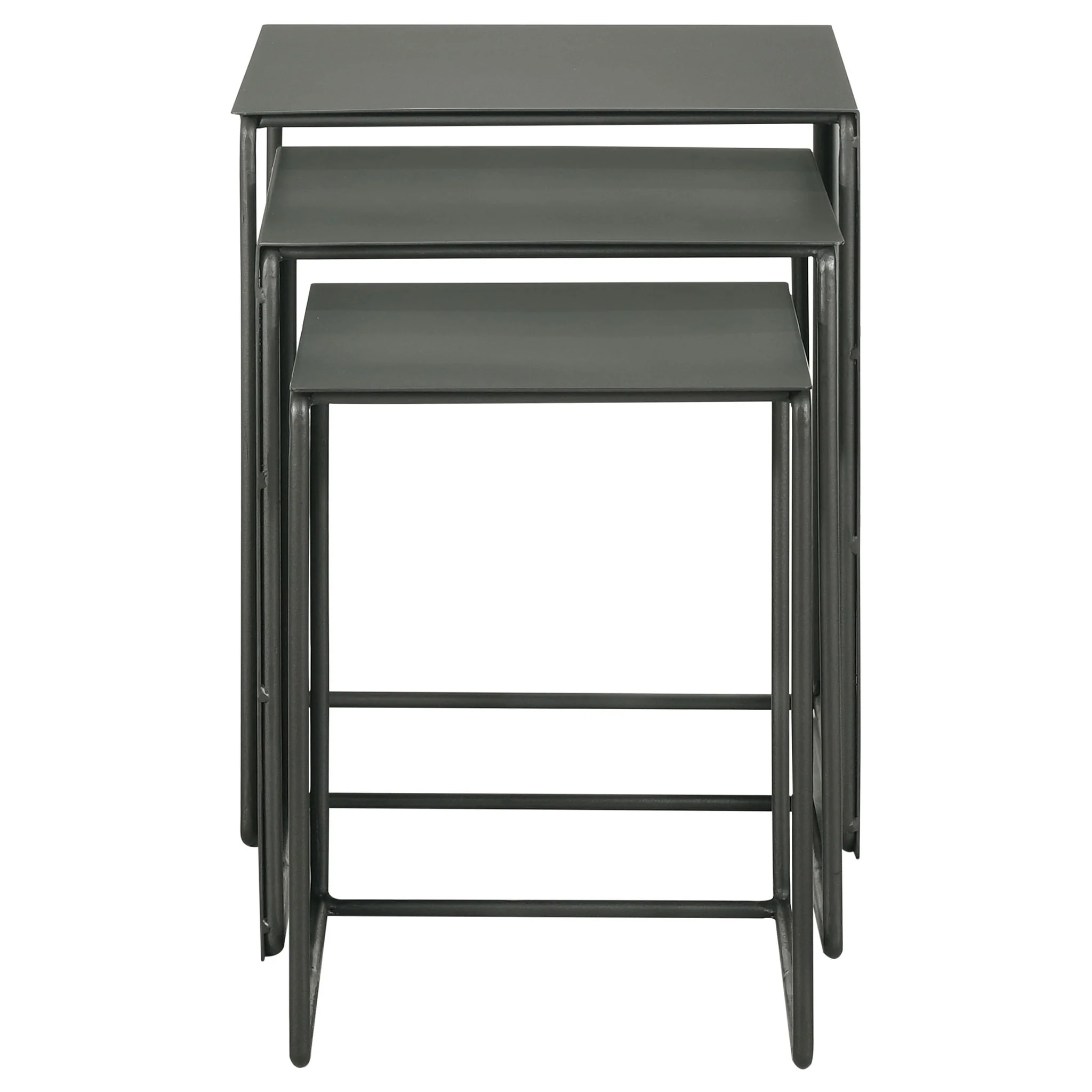 Imez 3-piece Rectangular Metal Nesting Table Set Grey - Image 3