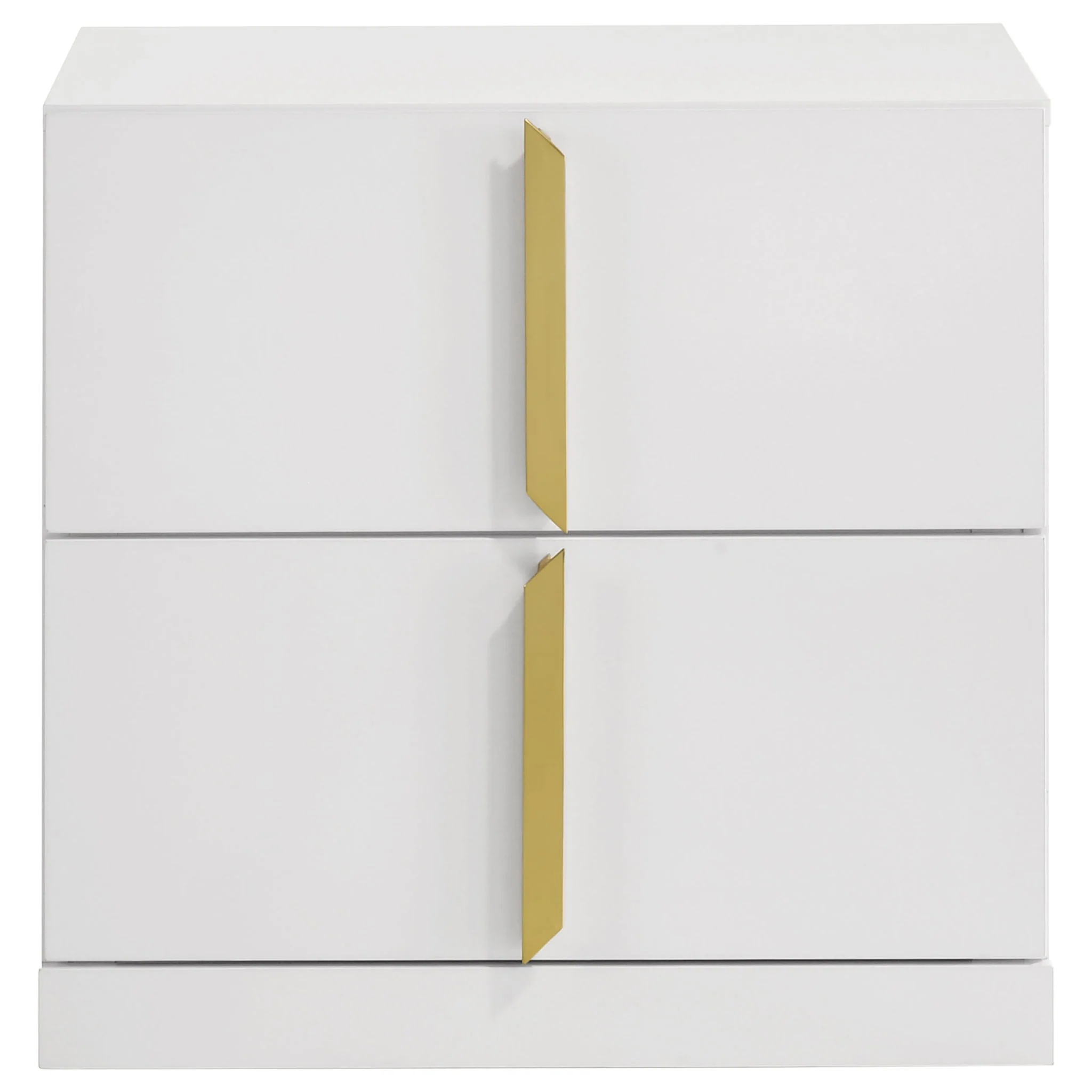 Ines 2-drawer Nightstand Bedside Table White High Gloss - Image 3