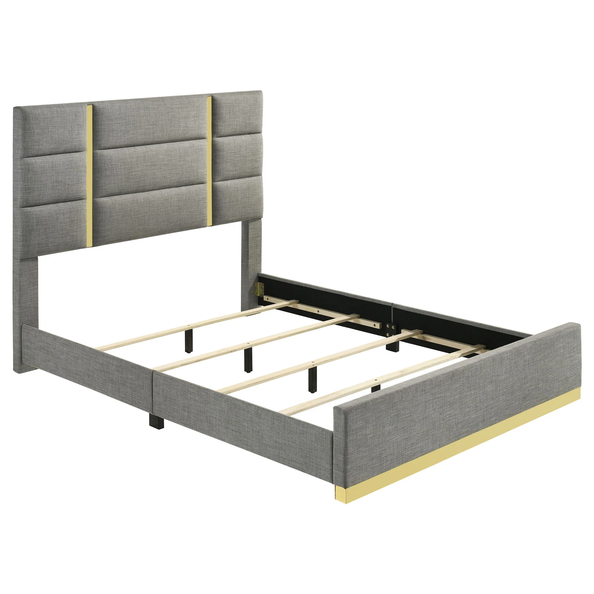 Ines 56-inch Fabric Upholstered Queen Panel Bed Grey