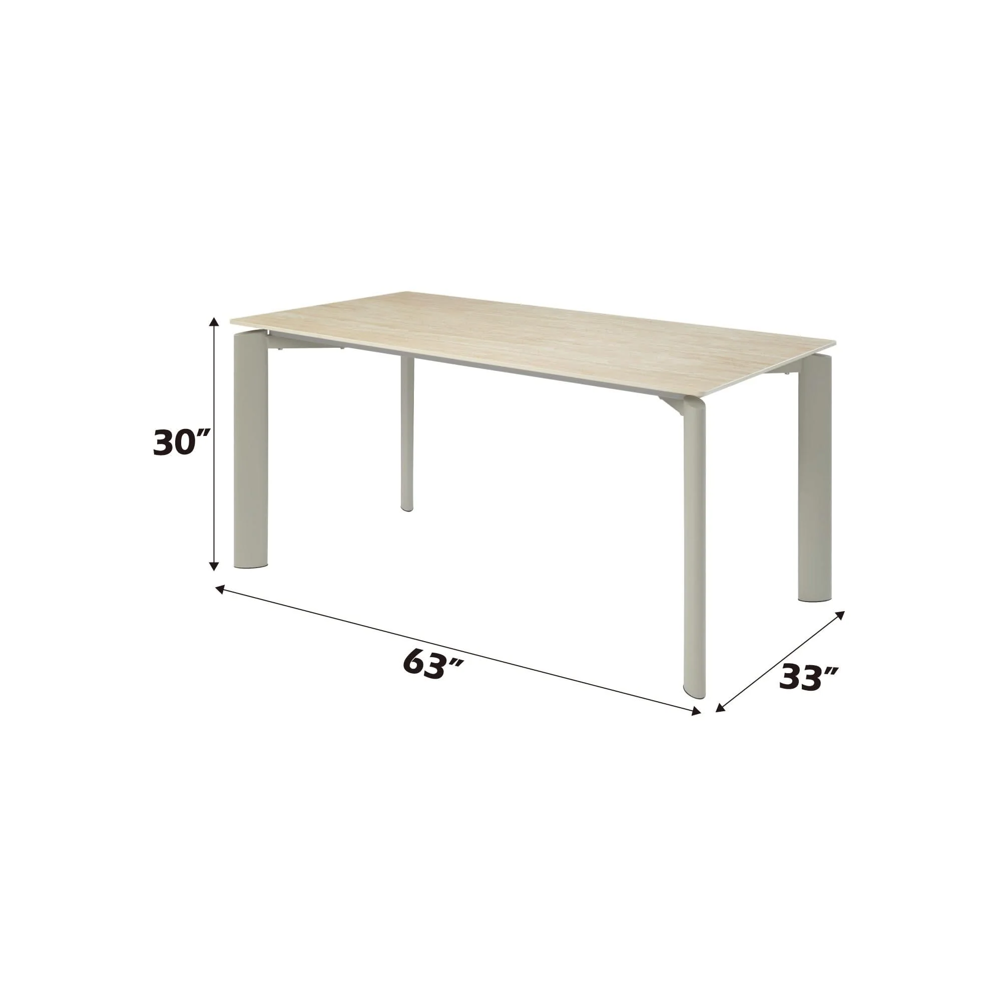 Ingram - Ceramic Top Dining Table - Light Gray - Image 4