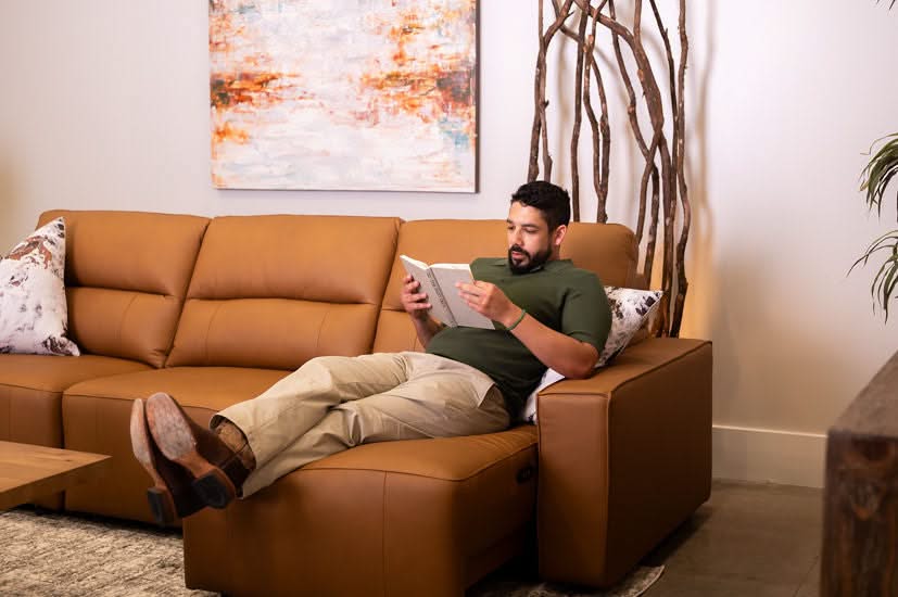 Iona Saddle Leather 3 PC Modular Slider Sofa - Image 13
