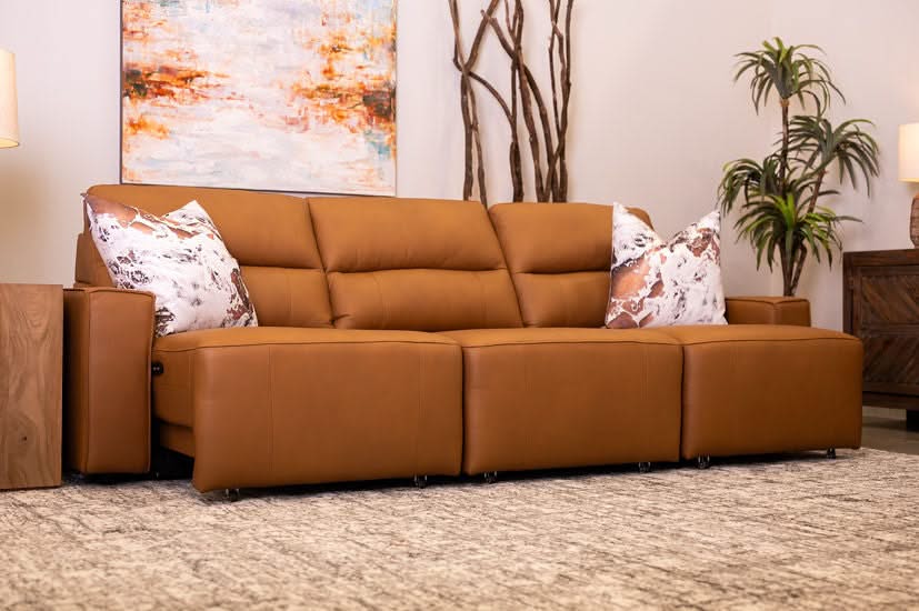 Iona Saddle Leather 3 PC Modular Slider Sofa - Image 15