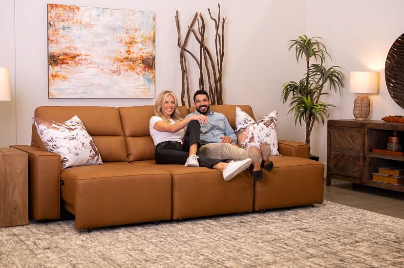 Iona Saddle Leather 3 PC Modular Slider Sofa - Image 18