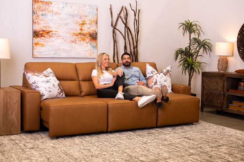 Iona Saddle Leather 3 PC Modular Slider Sofa - Image 19