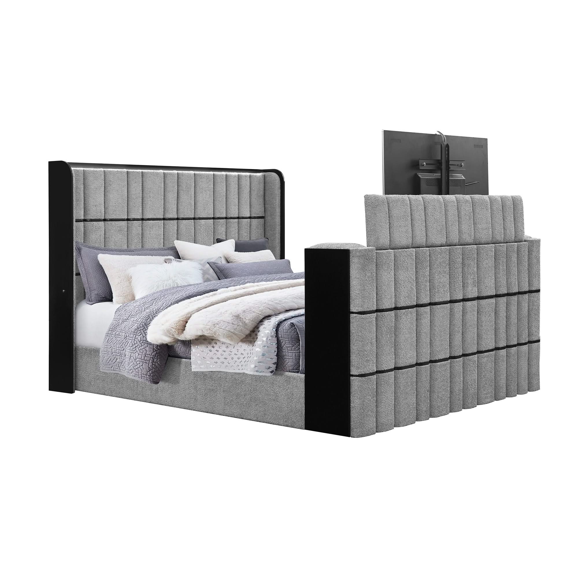 Isaiah - 5 Piece Bedroom Set With TV Lift-LED, Speakers And Fireplace - Image 3