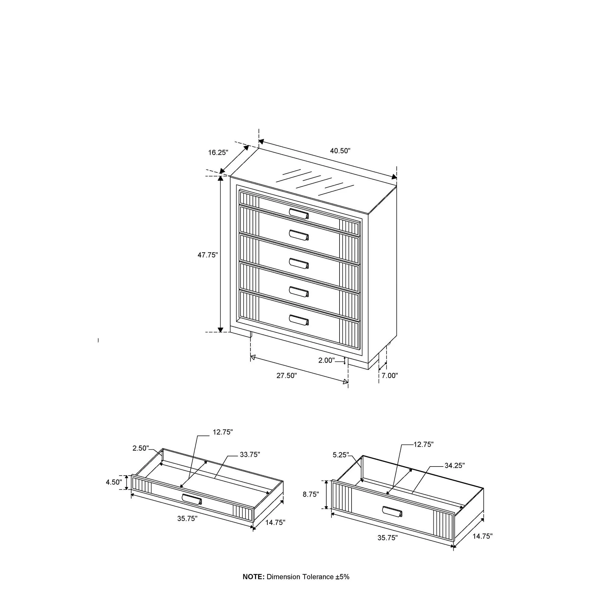Isaiah - Upholstered Chest With LED Lighting - Image 2