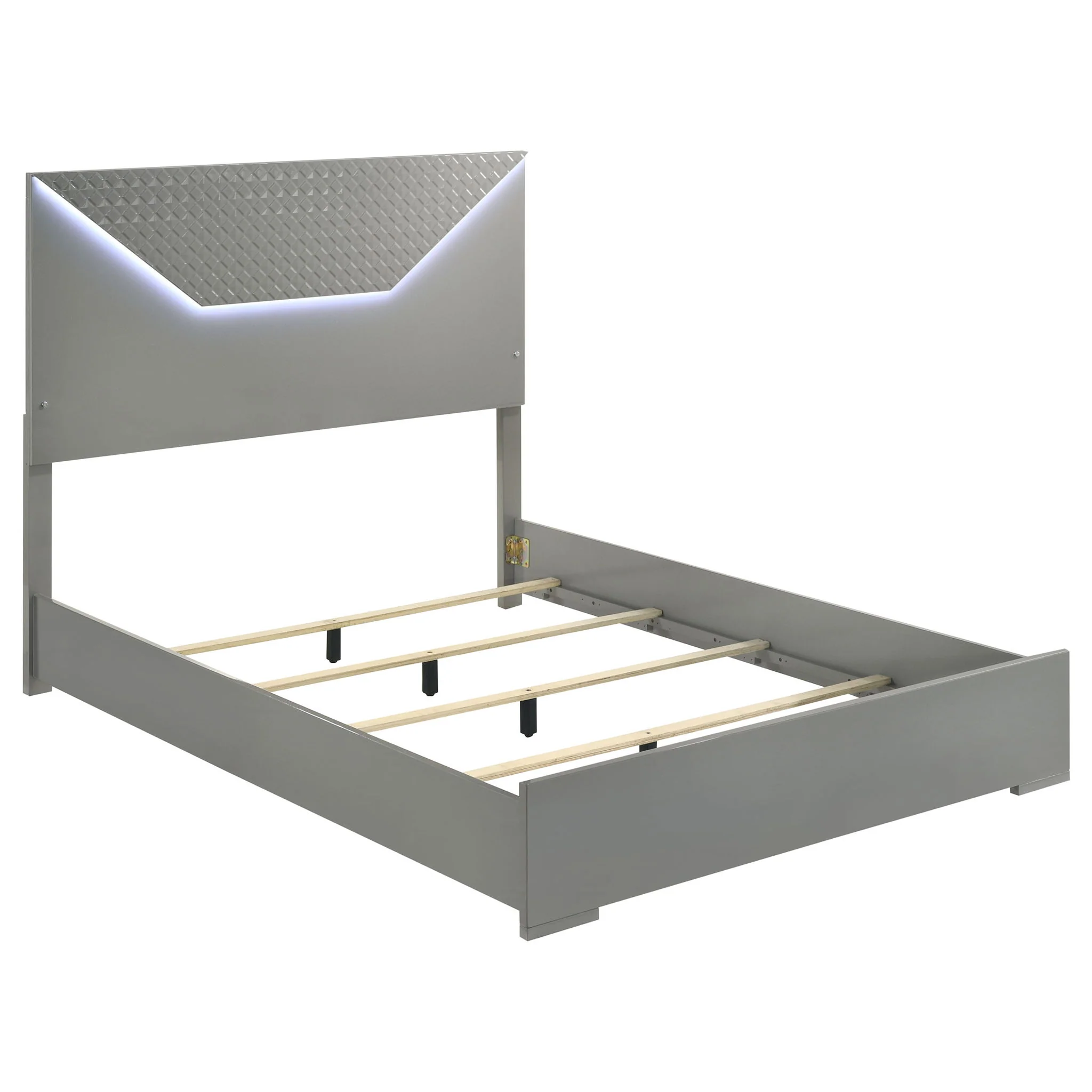 Ives 4-piece Queen Bedroom Set Grey High Gloss - Image 3
