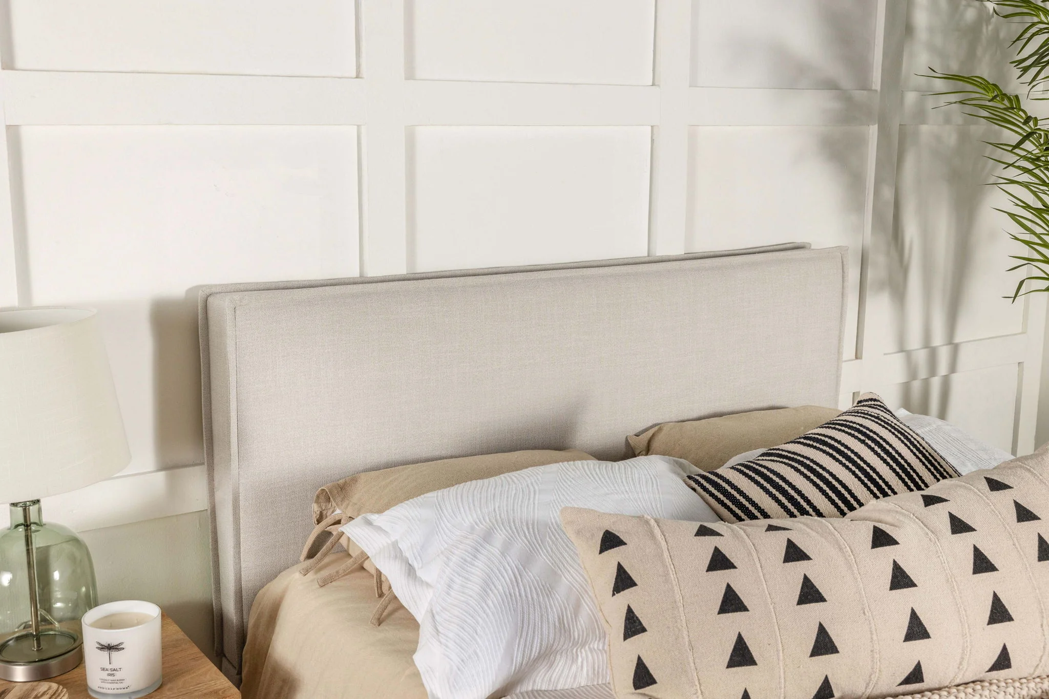 Izzy Upholstered King Panel Headboard Sand - Image 3