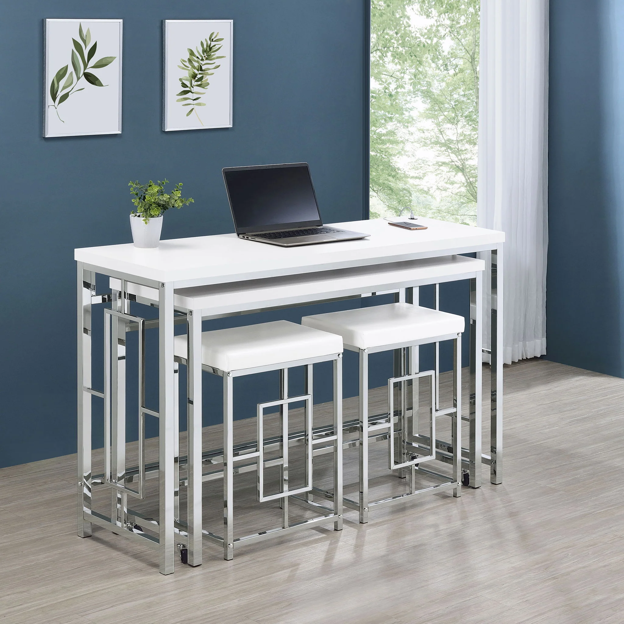 Jackson 4-piece Multipurpose Counter Height Table Set White - Image 4