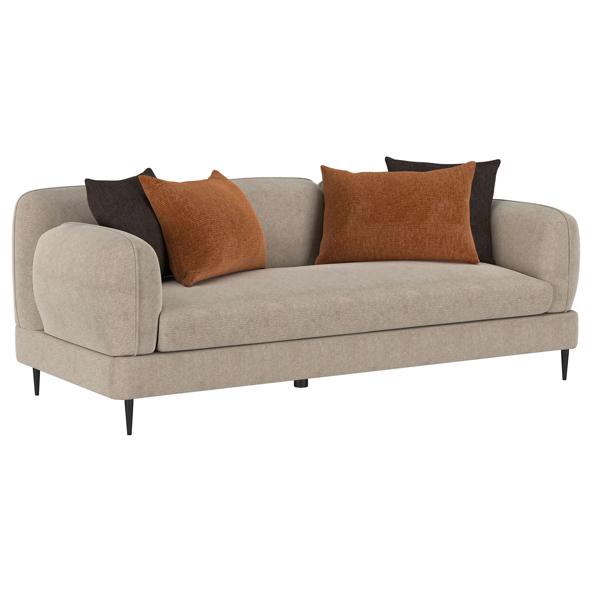 Jade 2-piece Chenille Upholstered Sofa Set Latte - Image 2