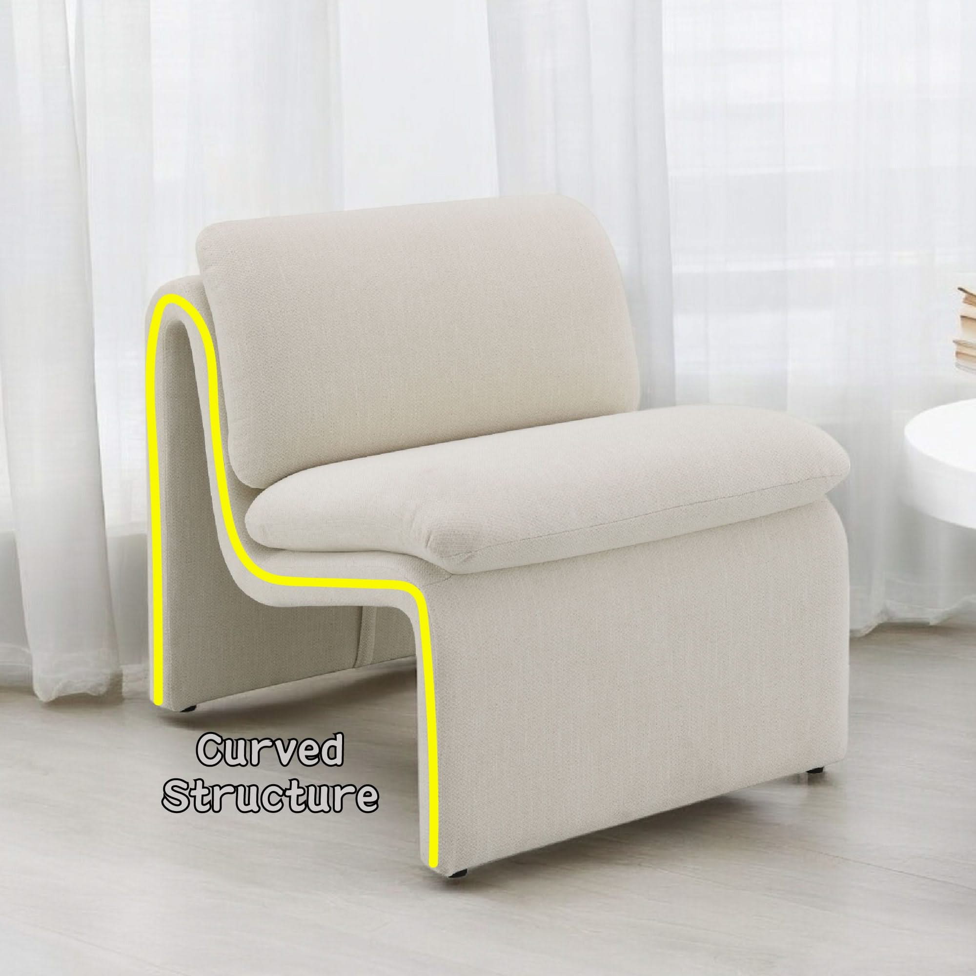Jaeda - Innovative Elegance Accent Chair In Curved Shape - Image 6