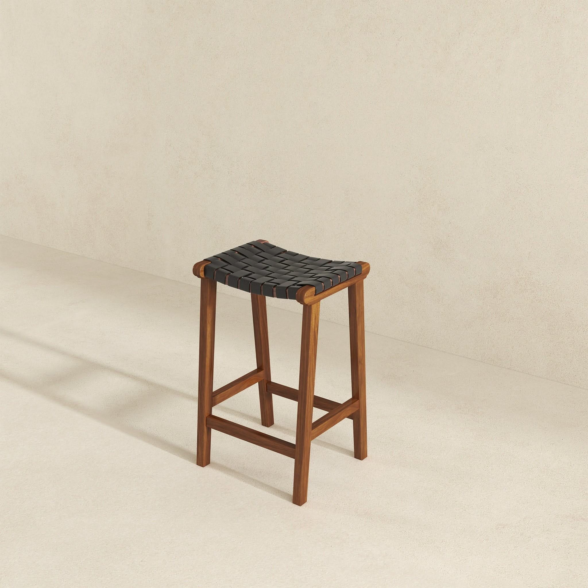 James - Mid-Century Modern Genuine Counter Stool - Image 3