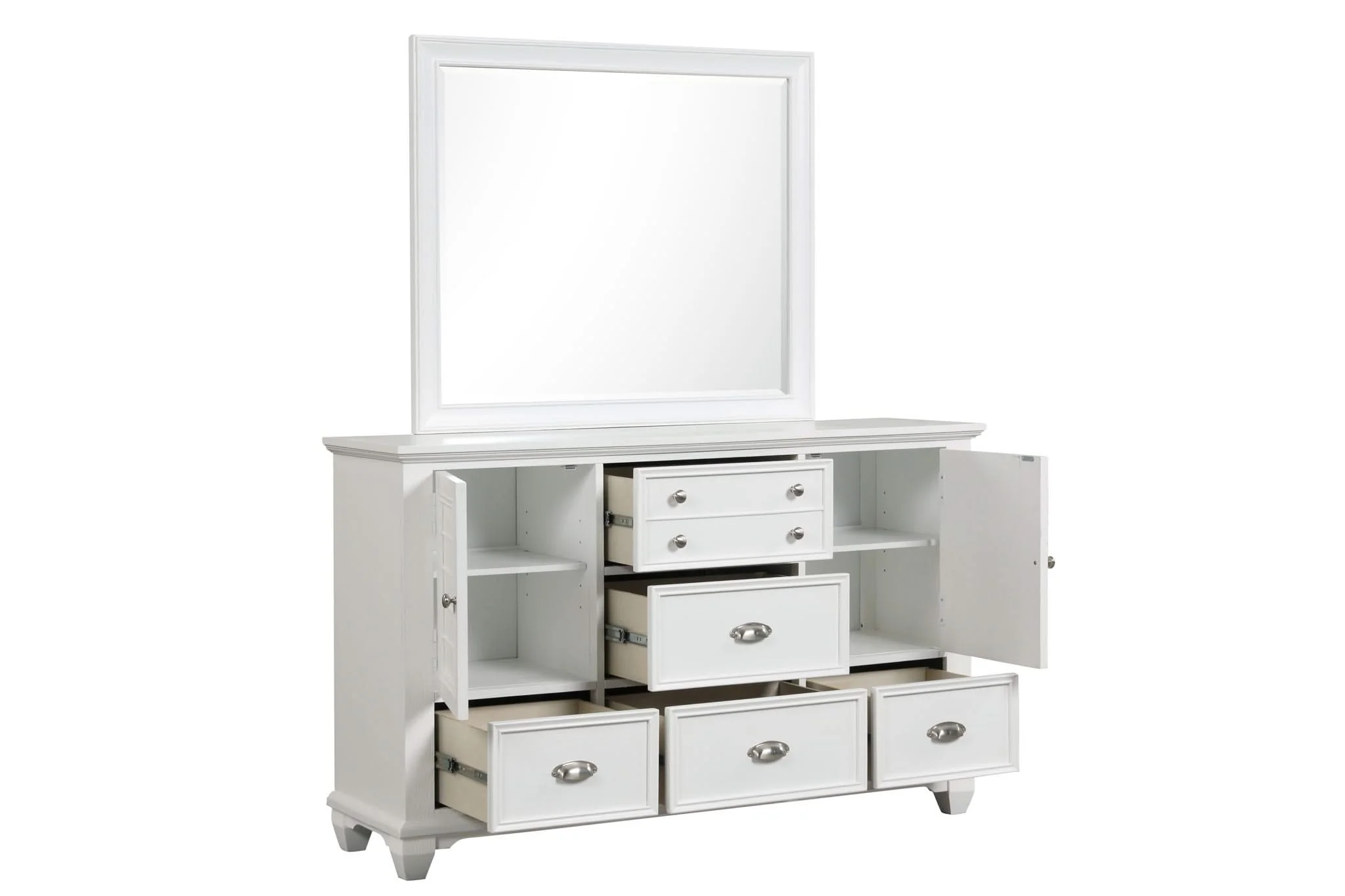 Jamestown - Dresser & Mirror - White - Image 3