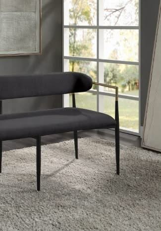 Jaramillo - Chenille Bench - Black - Image 3