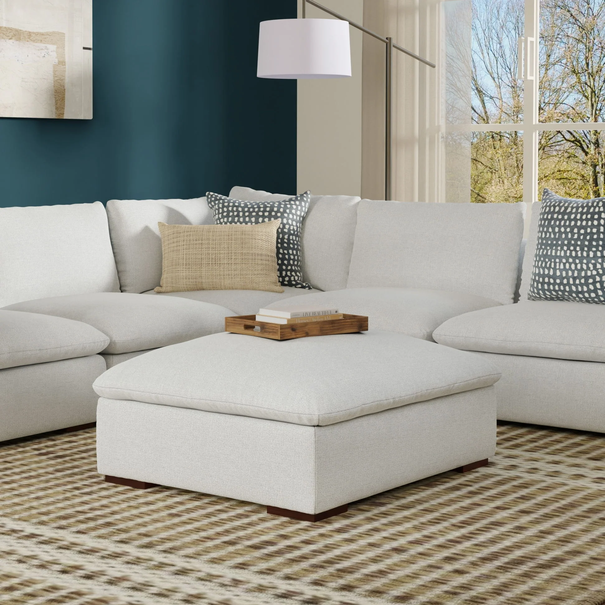 Jasmine - Ottoman - Gray - Image 2