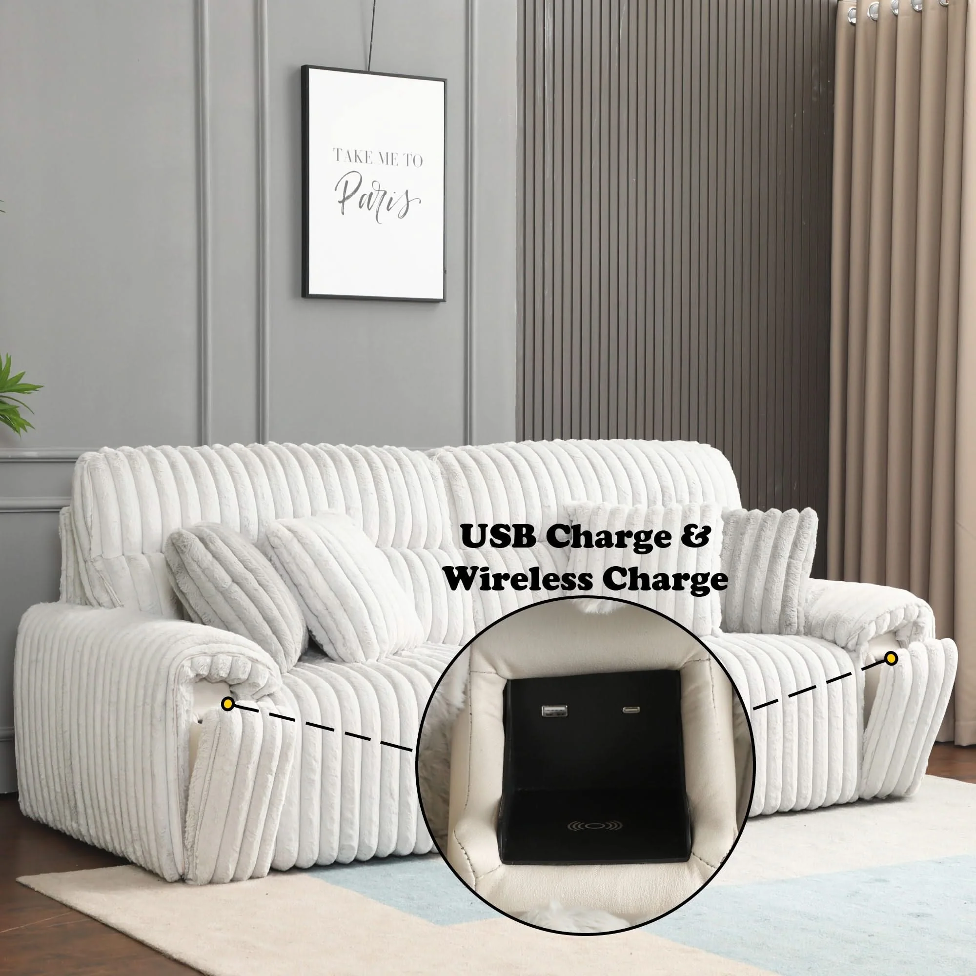 Jaya - Power Motion Sofa With Sleeper & USB Port - Mondo Gray - Image 2