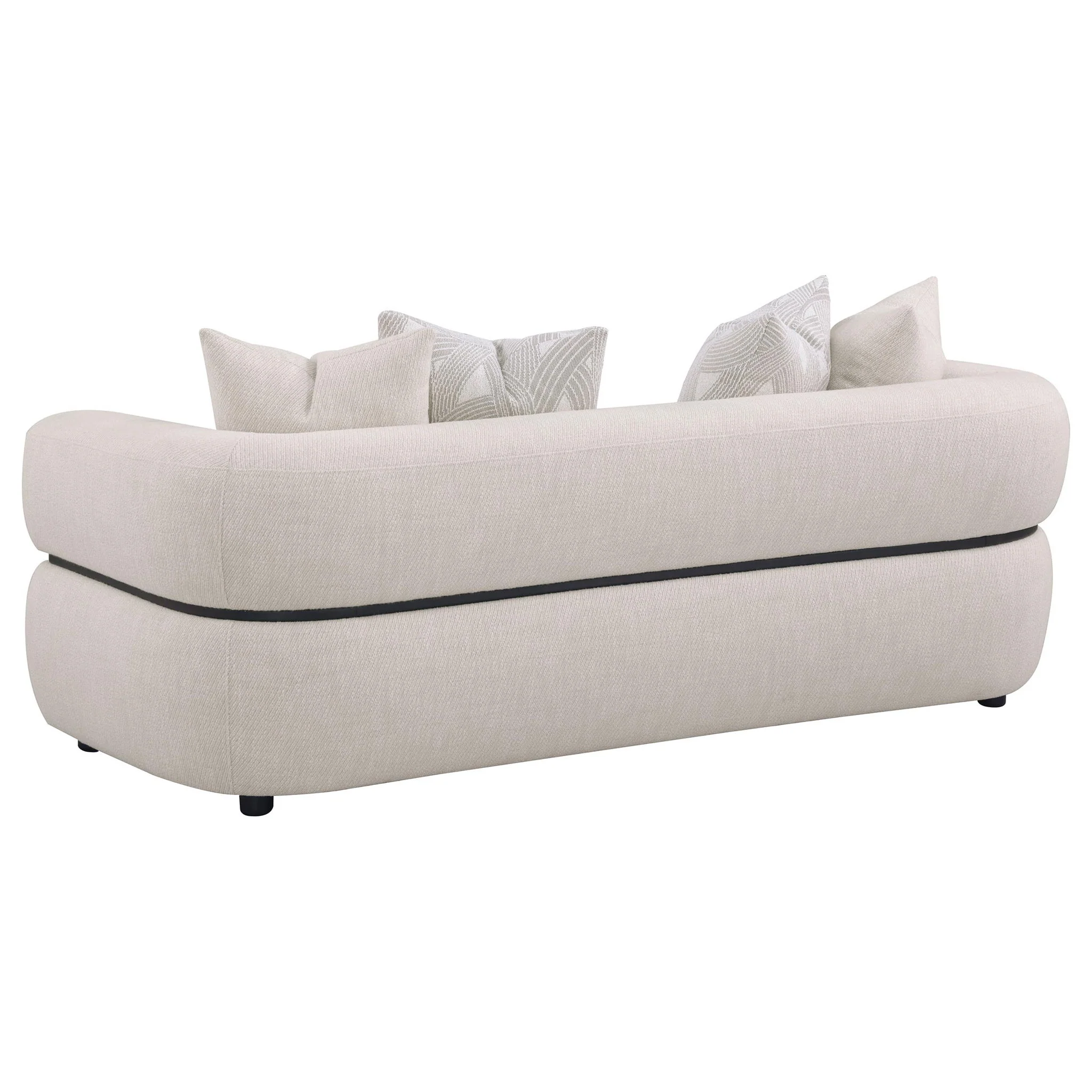 Jeanette 2-piece Fabric Upholstered Round Arm Sofa Set Beige - Image 4