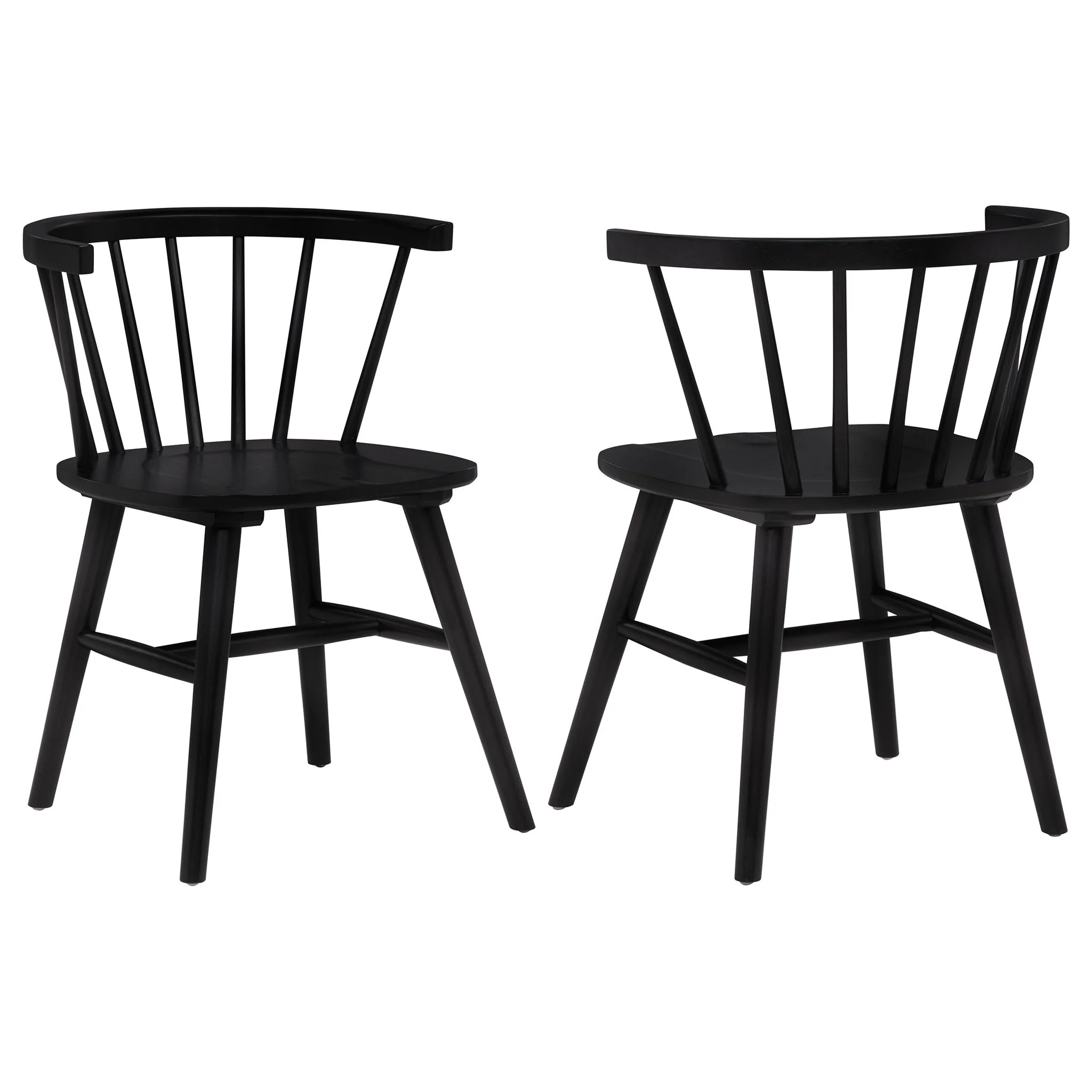 Jeffries Windsor Wood Dining Side Chair Black (Set of 2)