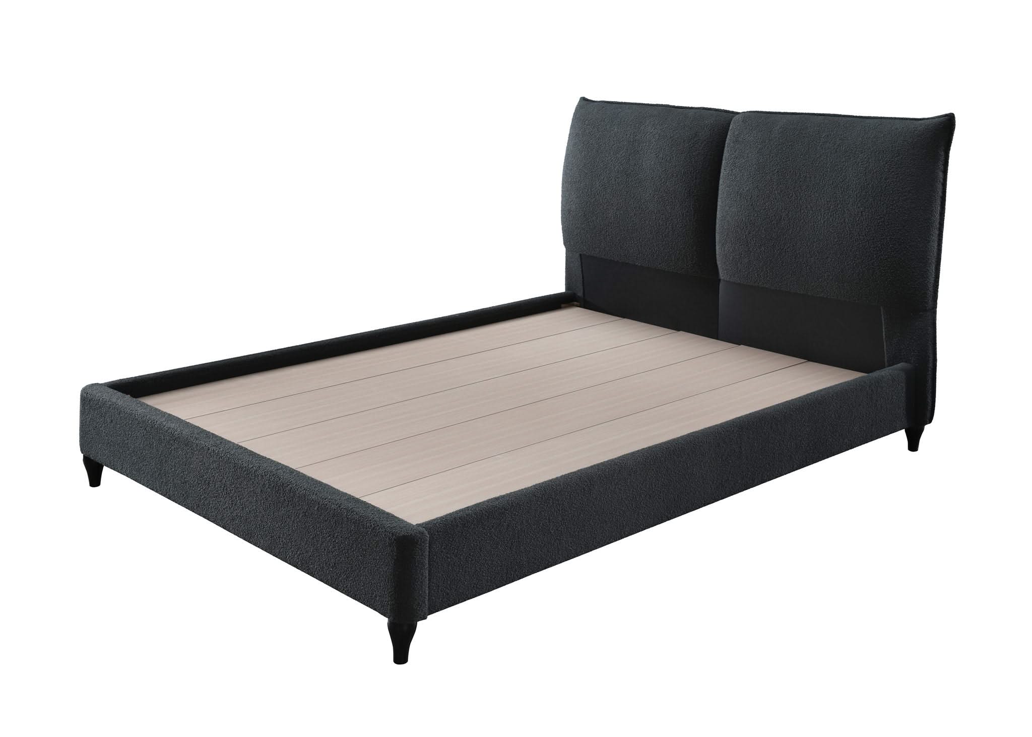 Jenn - King Upholstered Bed With Decking Board Set - Charcoal - Image 3