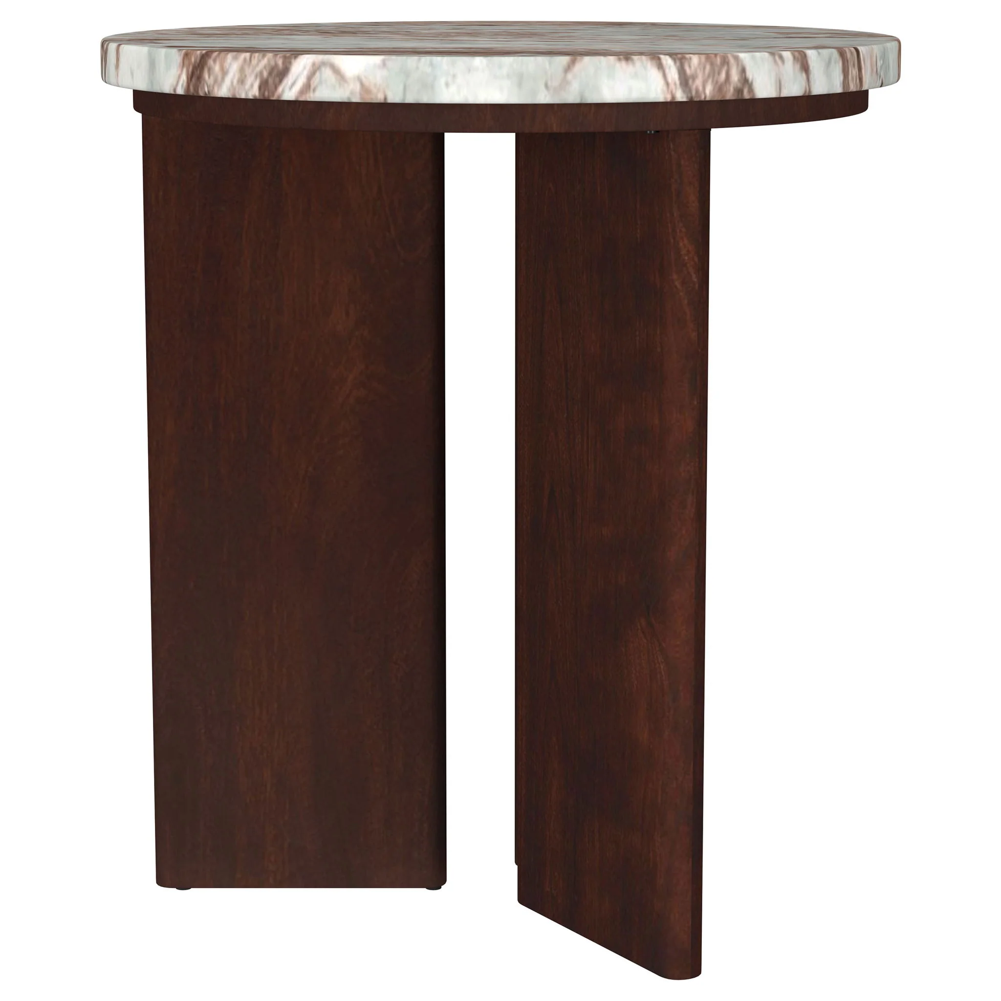 Jenna 2-piece Round Marble Top Coffee Table Set Brown - Image 2
