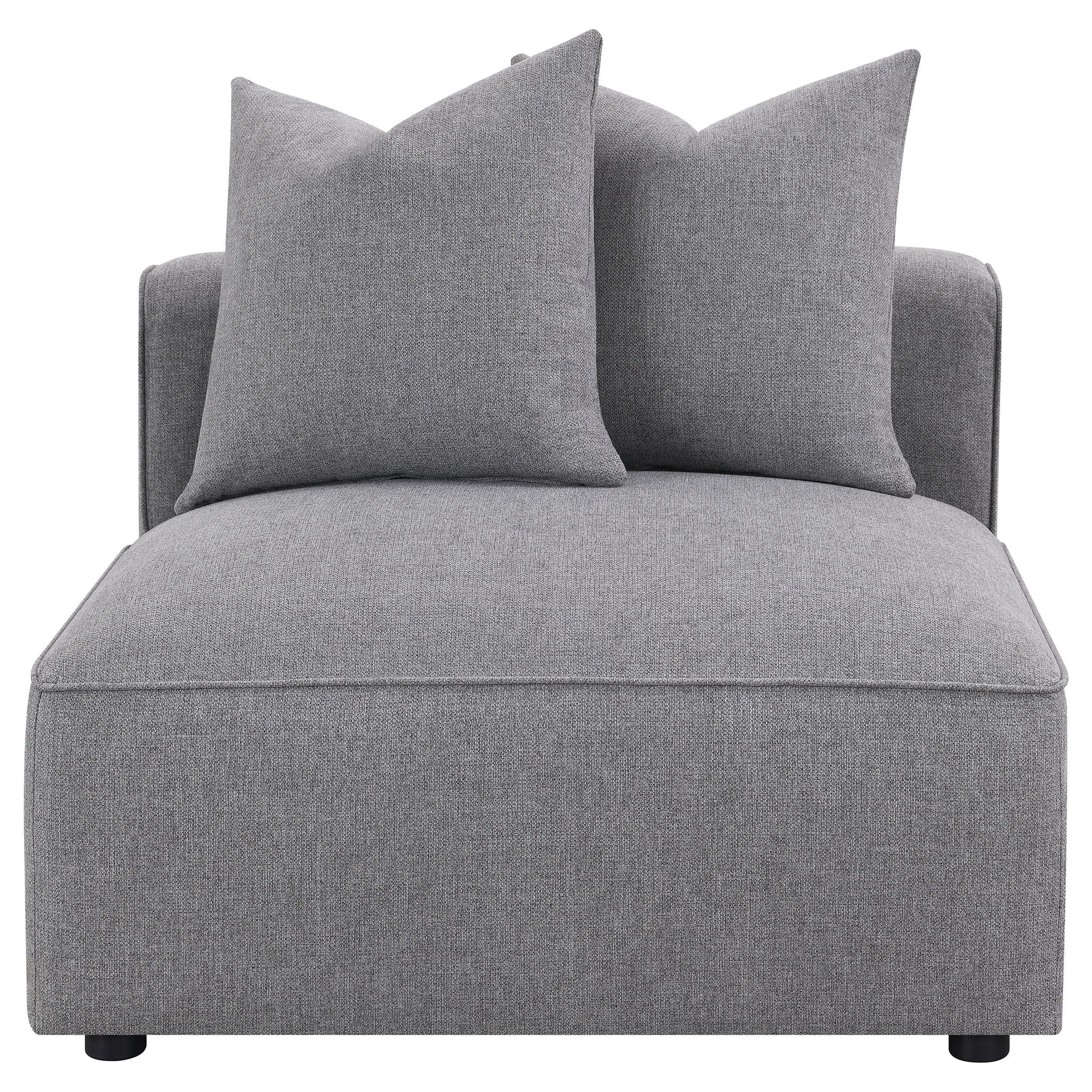 Jennifer Upholstered Armless Chair Grey - Image 4