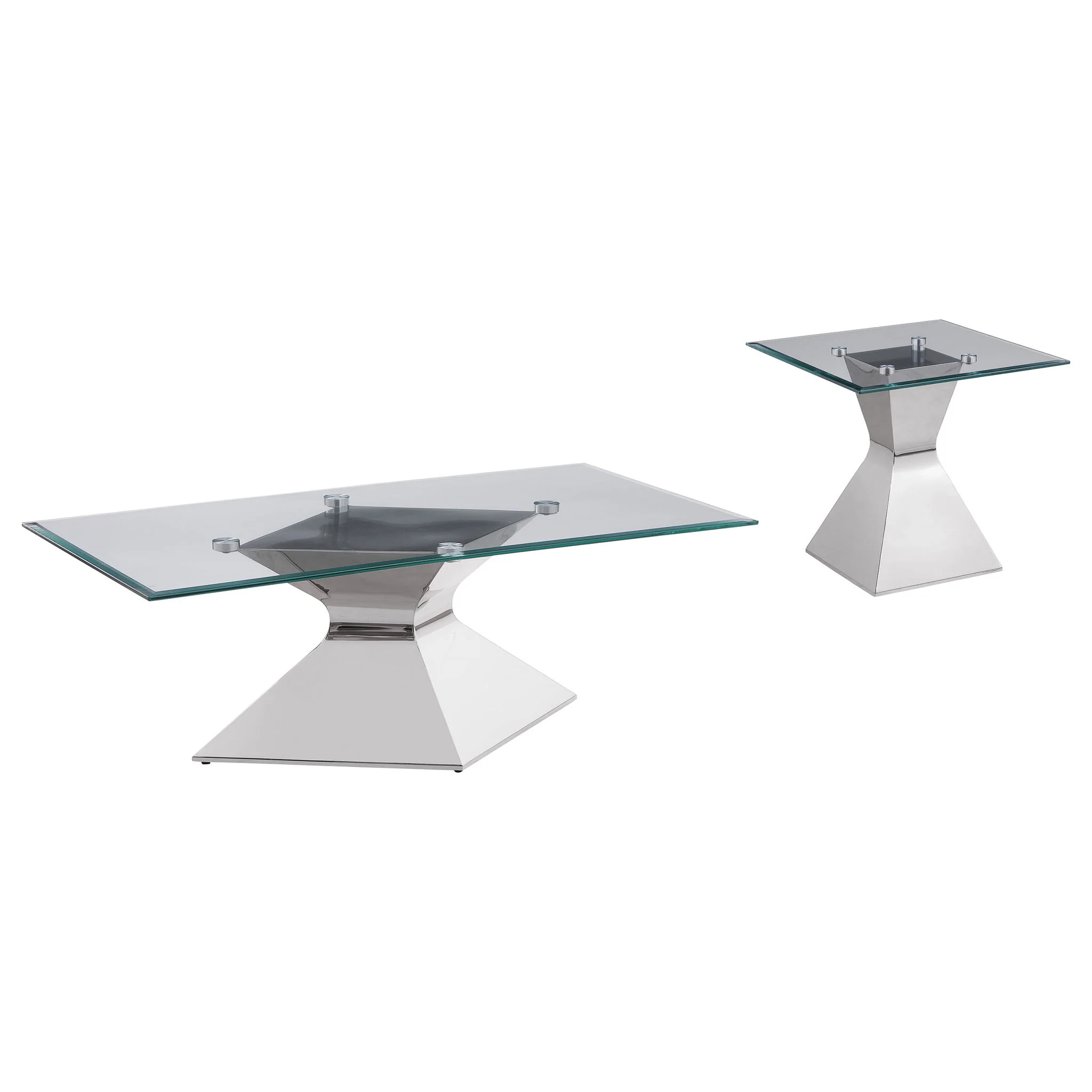 Jenny 2-piece Rectangular Coffee and End Table Set Chrome - Image 4