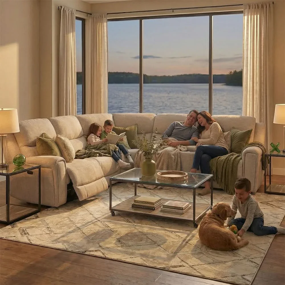 Jensen Grey Contemporary 6-Piece Power Reclining Sectional with Power Headrests and Zero Gravity - Image 6
