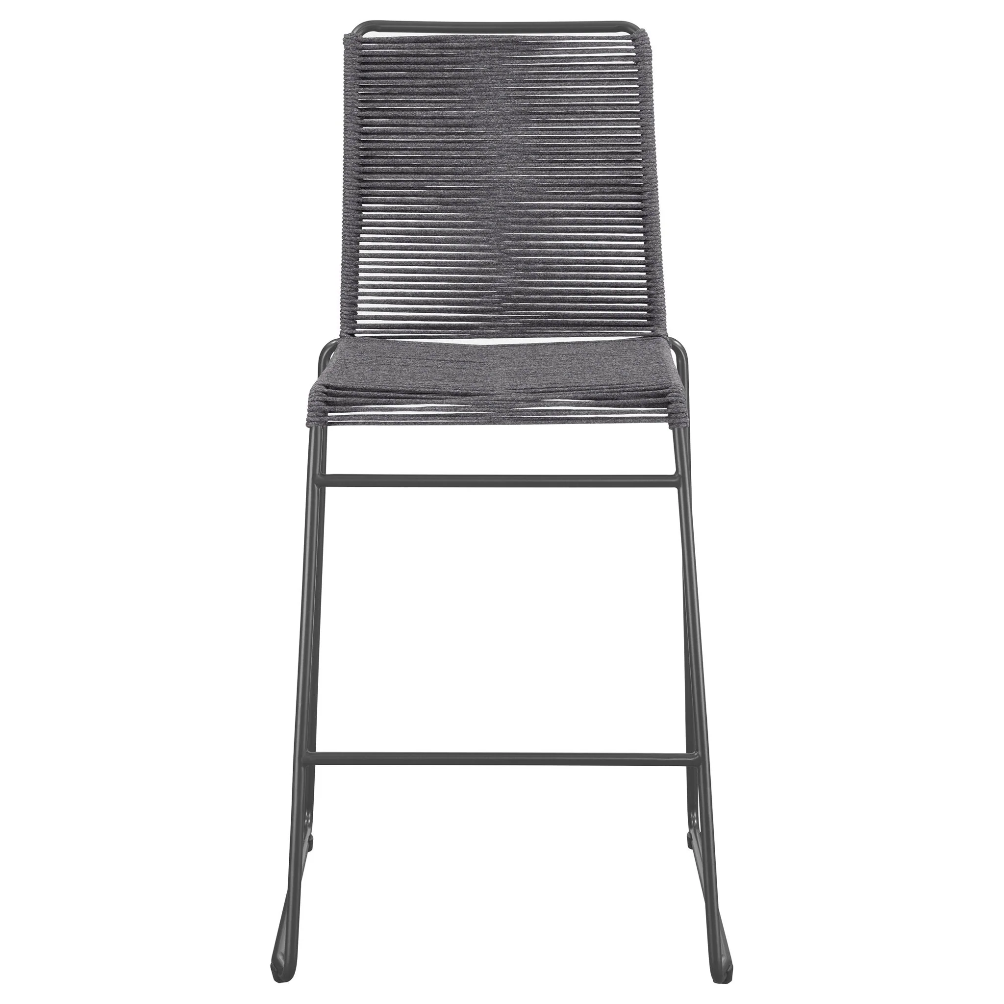 Jerome Woven Rope Metal Bar Chair Charcoal (Set of 2) - Image 3