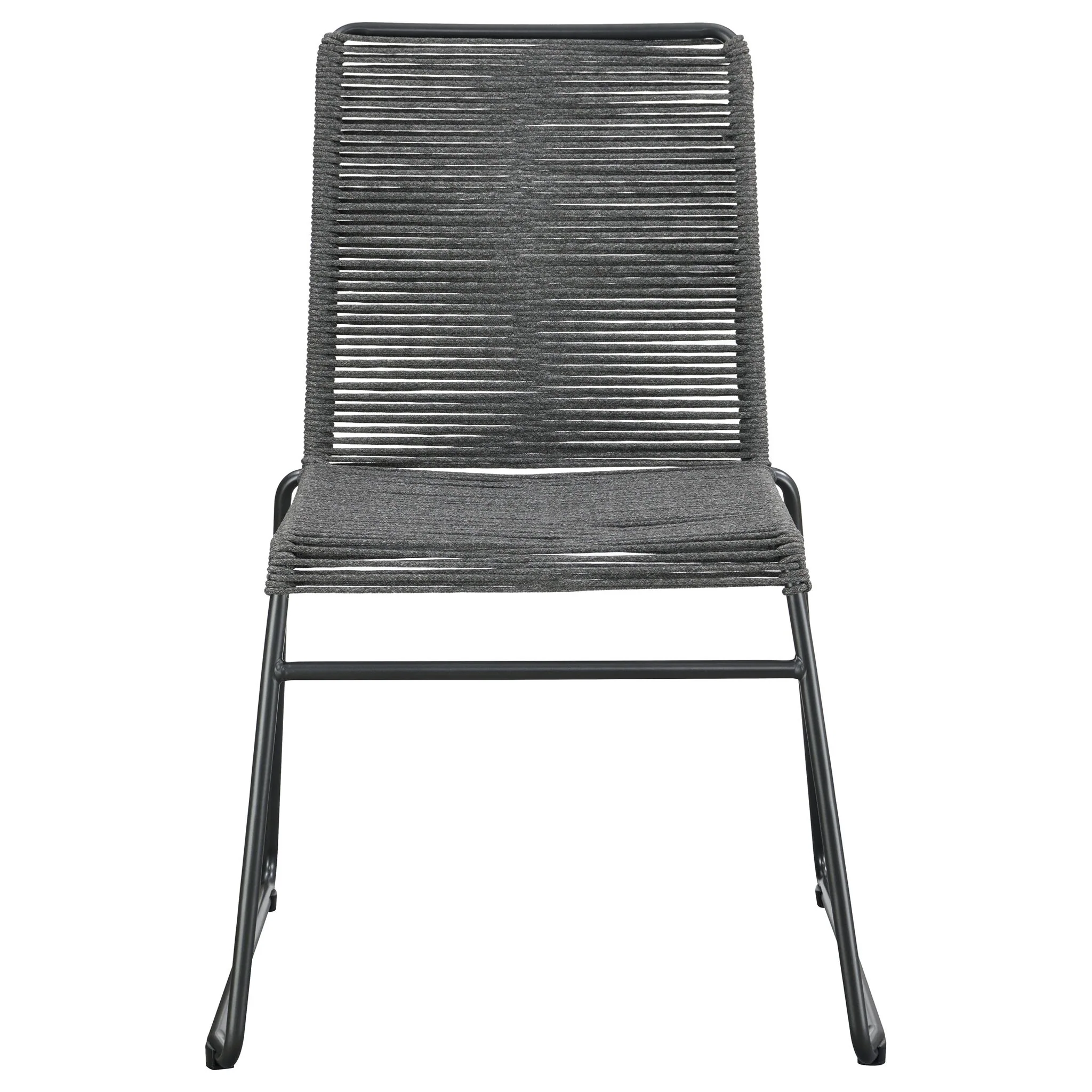 Jerome Woven Rope Stackable Side Chair Charcoal (Set of 2) - Image 2