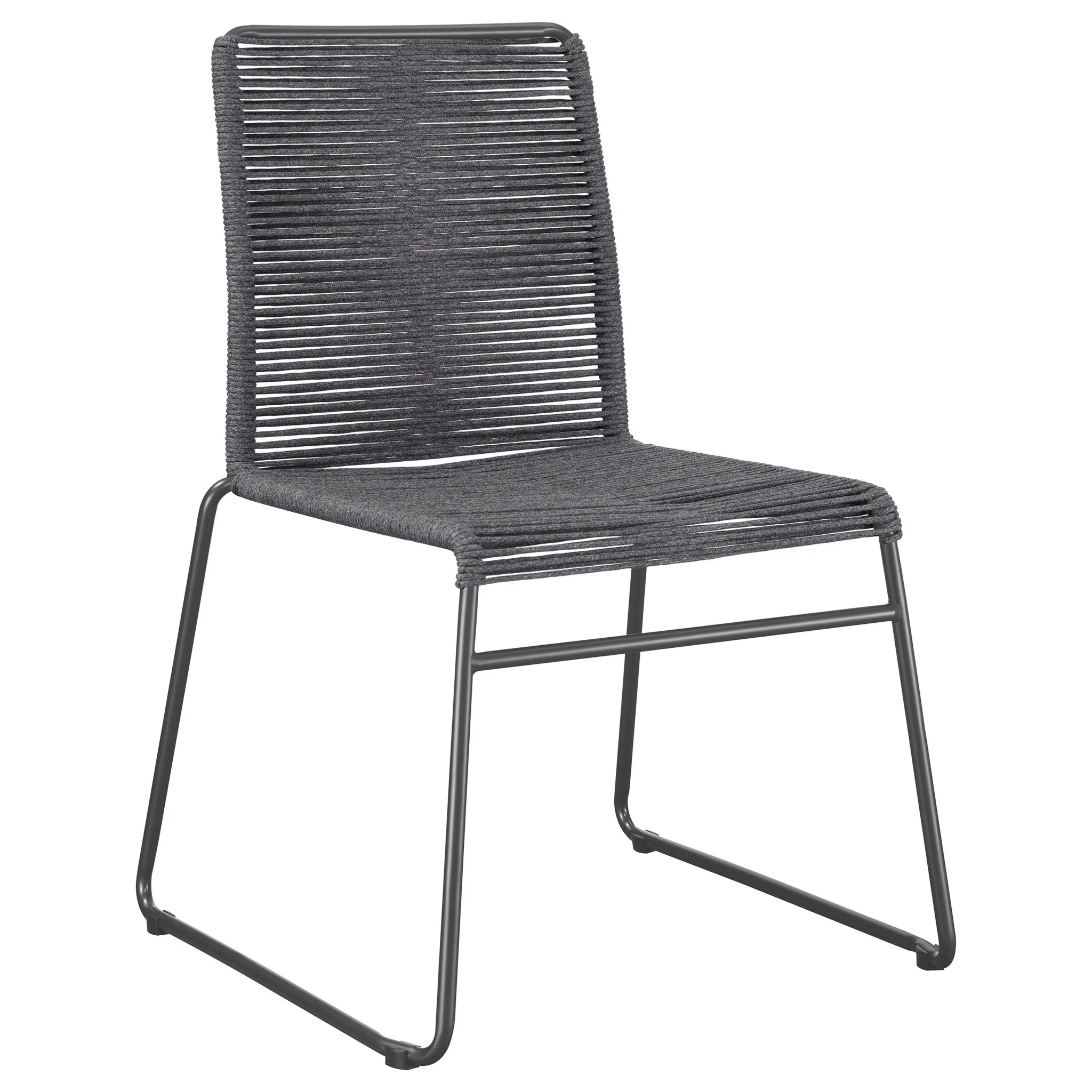 Jerome Woven Rope Stackable Side Chair Charcoal (Set of 2) - Image 4