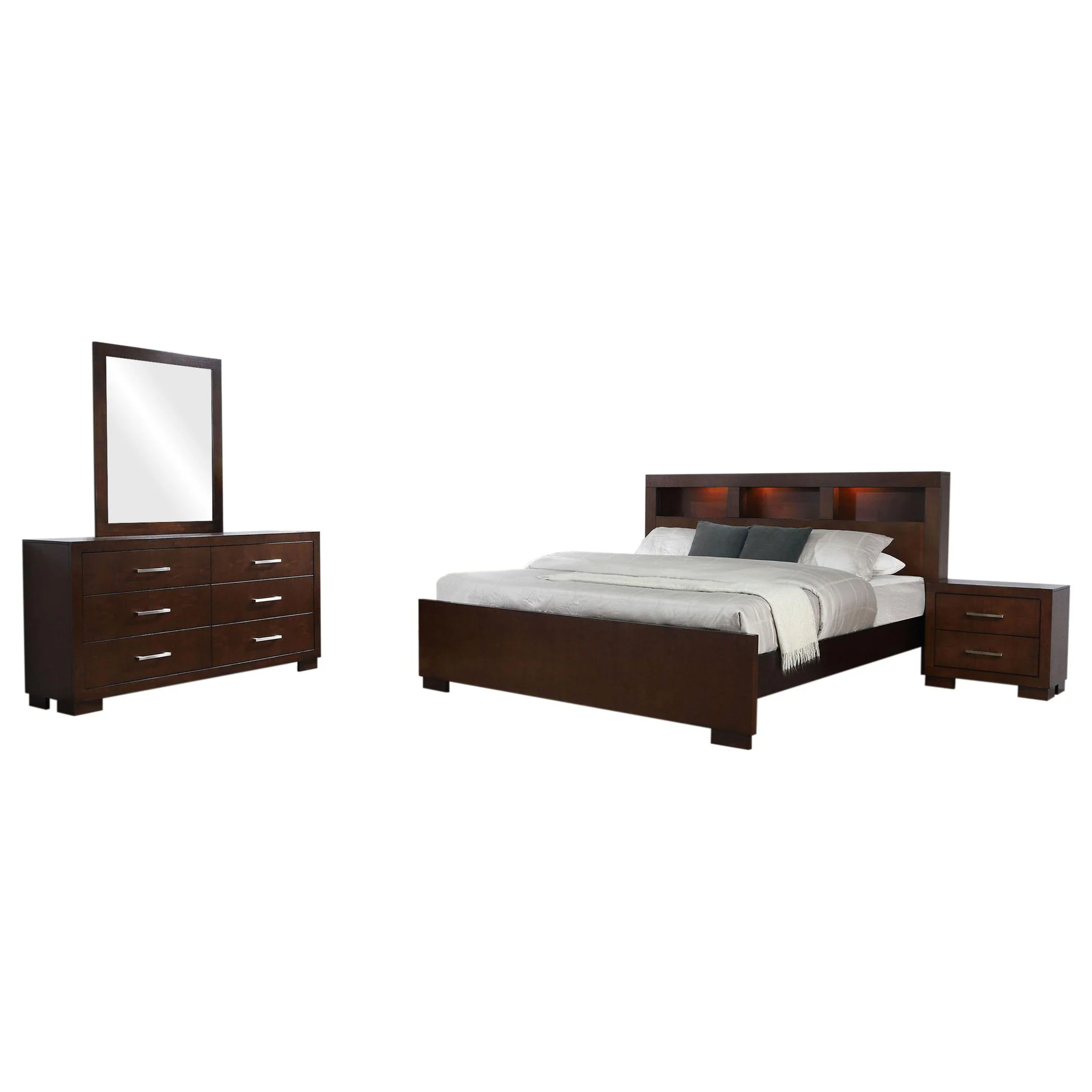 Jessica 4-piece Eastern King Bedroom Set Cappuccino - Image 2