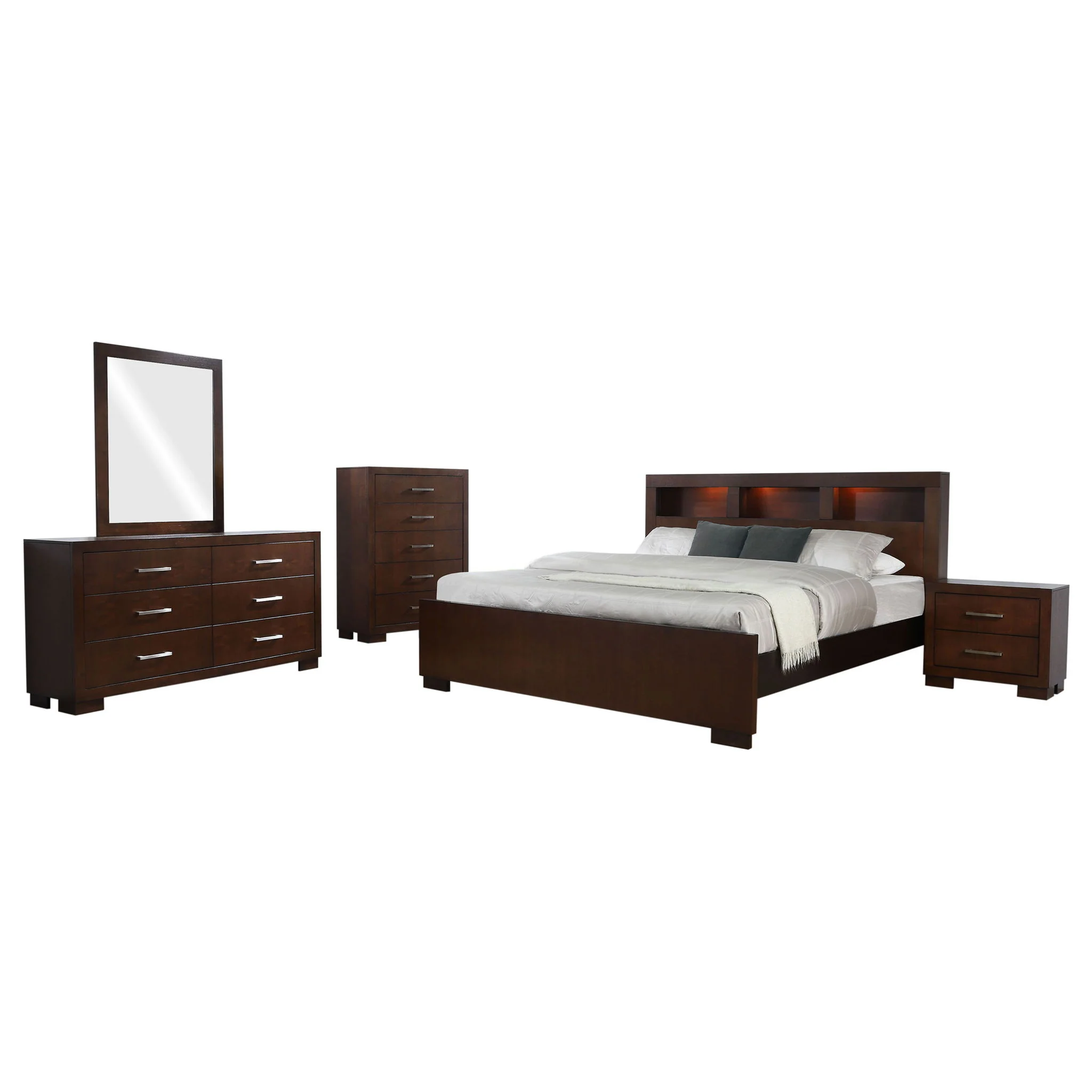 Jessica 5-piece Eastern King Bedroom Set Cappuccino - Image 3