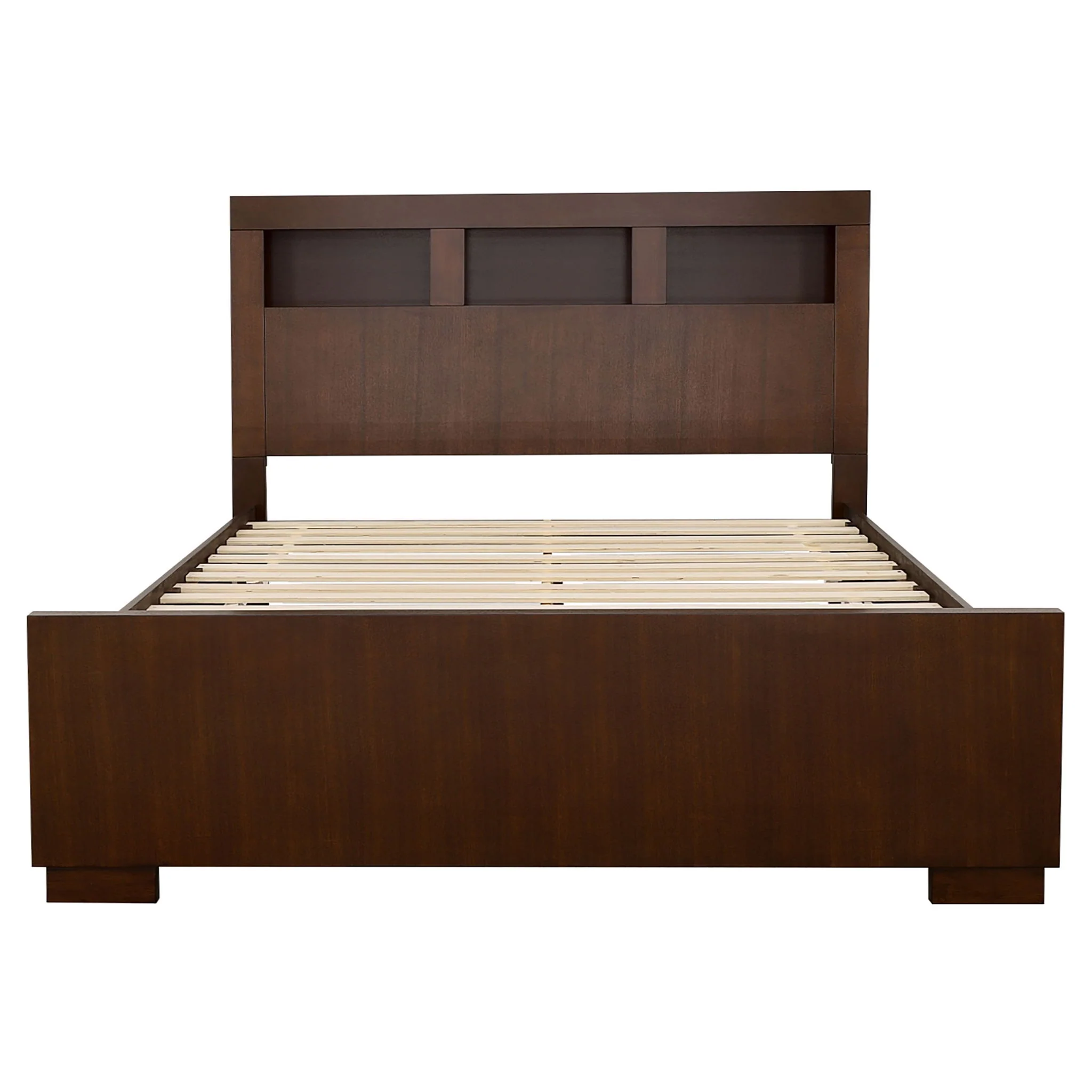 Jessica California King LED Storage Bookcase Bed Cappuccino - Image 3