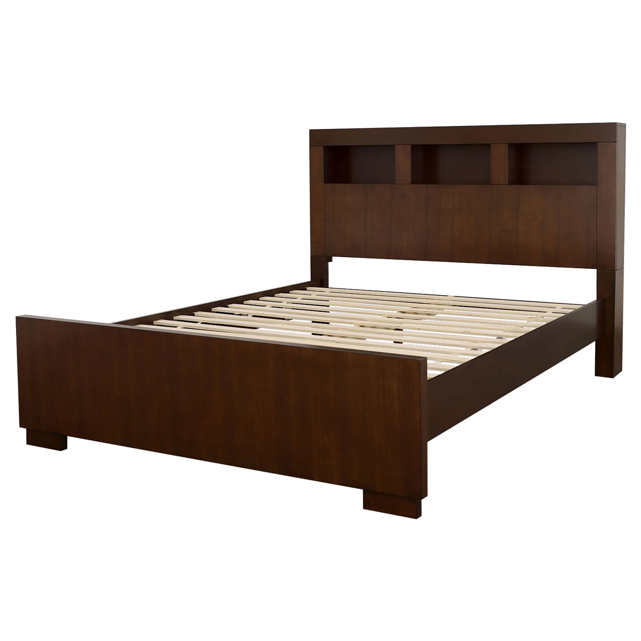 Jessica California King LED Storage Bookcase Bed Cappuccino - Image 4
