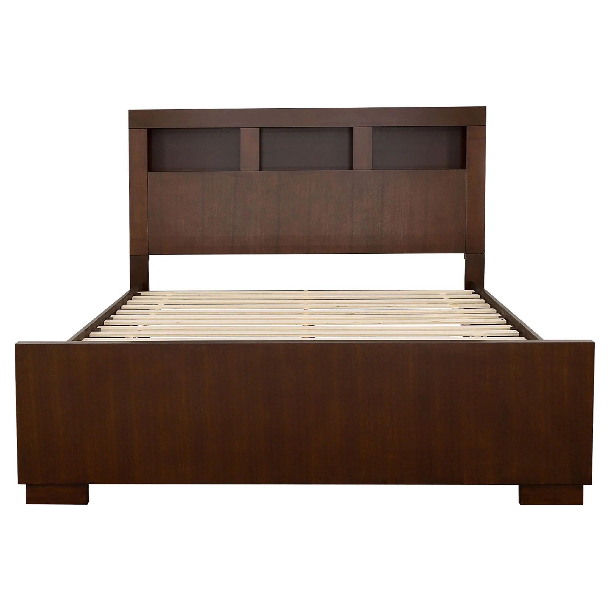 Jessica Eastern King LED Storage Bookcase Bed Cappuccino - Image 2