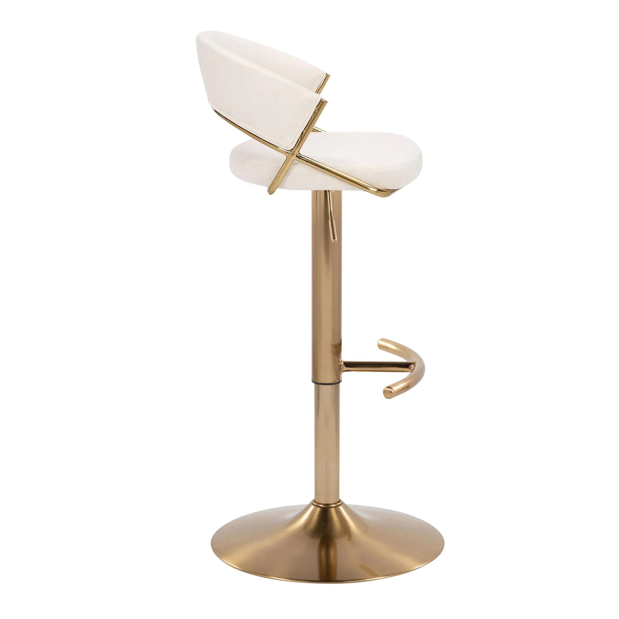 Jie - Contemporary Adjustable Barstool With Swivel With Rounded T Footrest (Set of 2) - Image 6