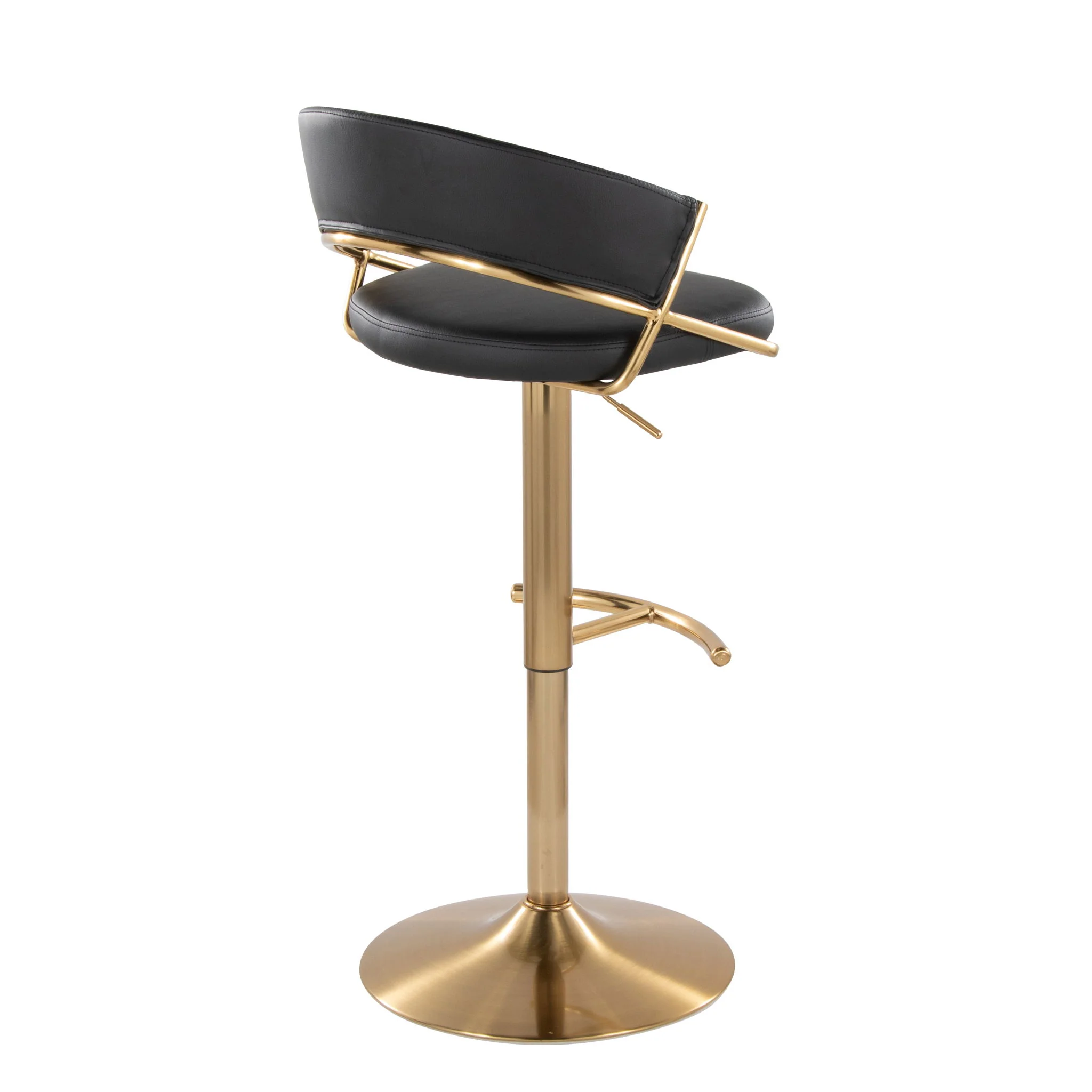 Jie - Contemporary Adjustable Barstool With Swivel With Rounded T Footrest (Set of 2) - Image 8