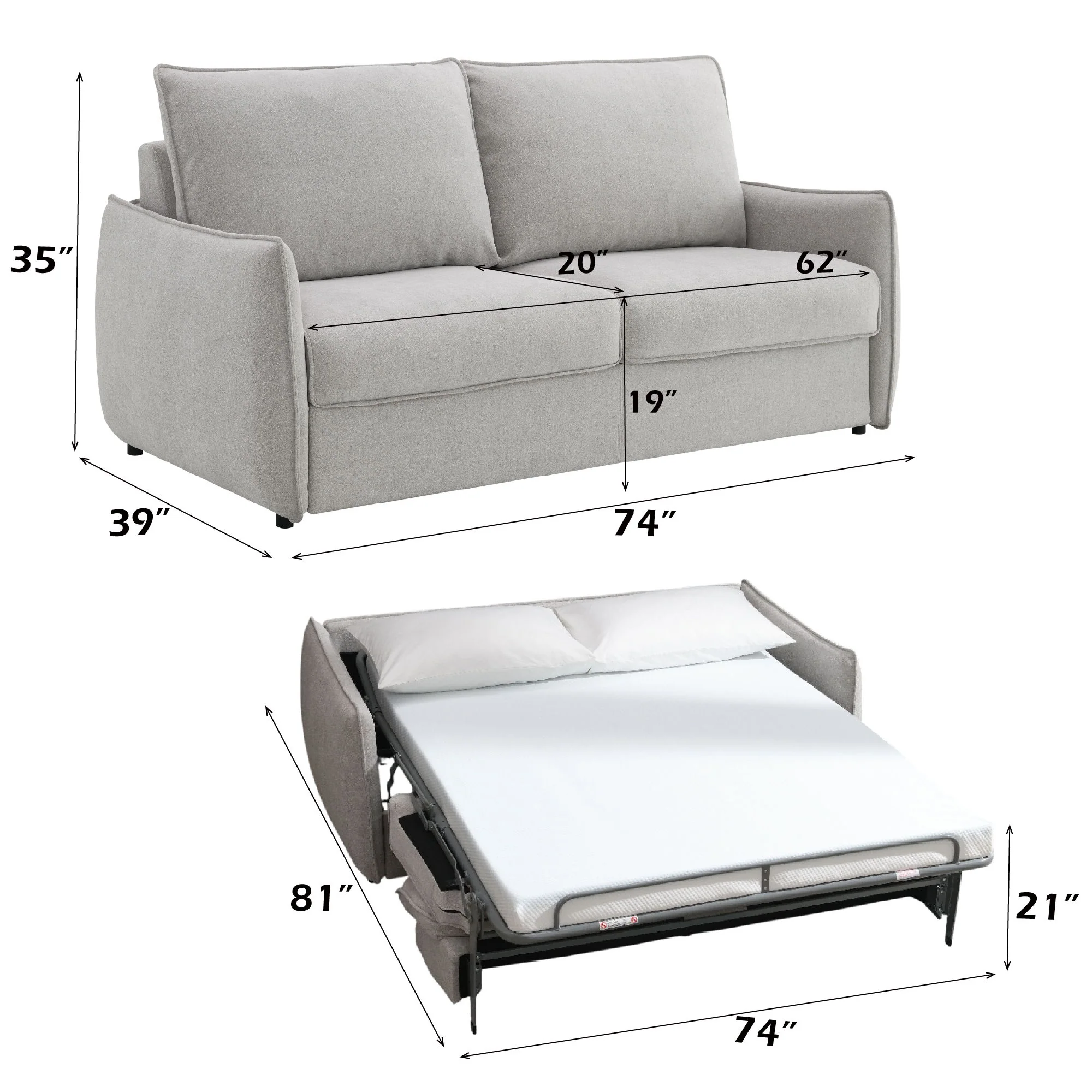 Jinn - Sofa With Sleeper - Beige - Image 4