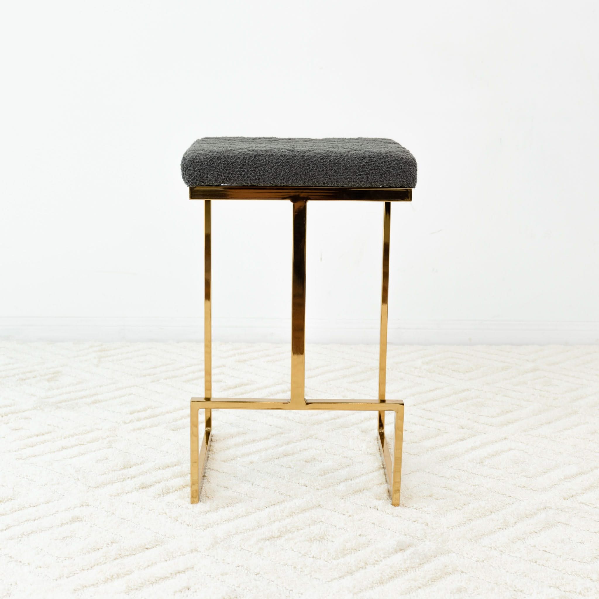 Joel - Mid Century Modern Luxury Upholstered Stool - Image 4