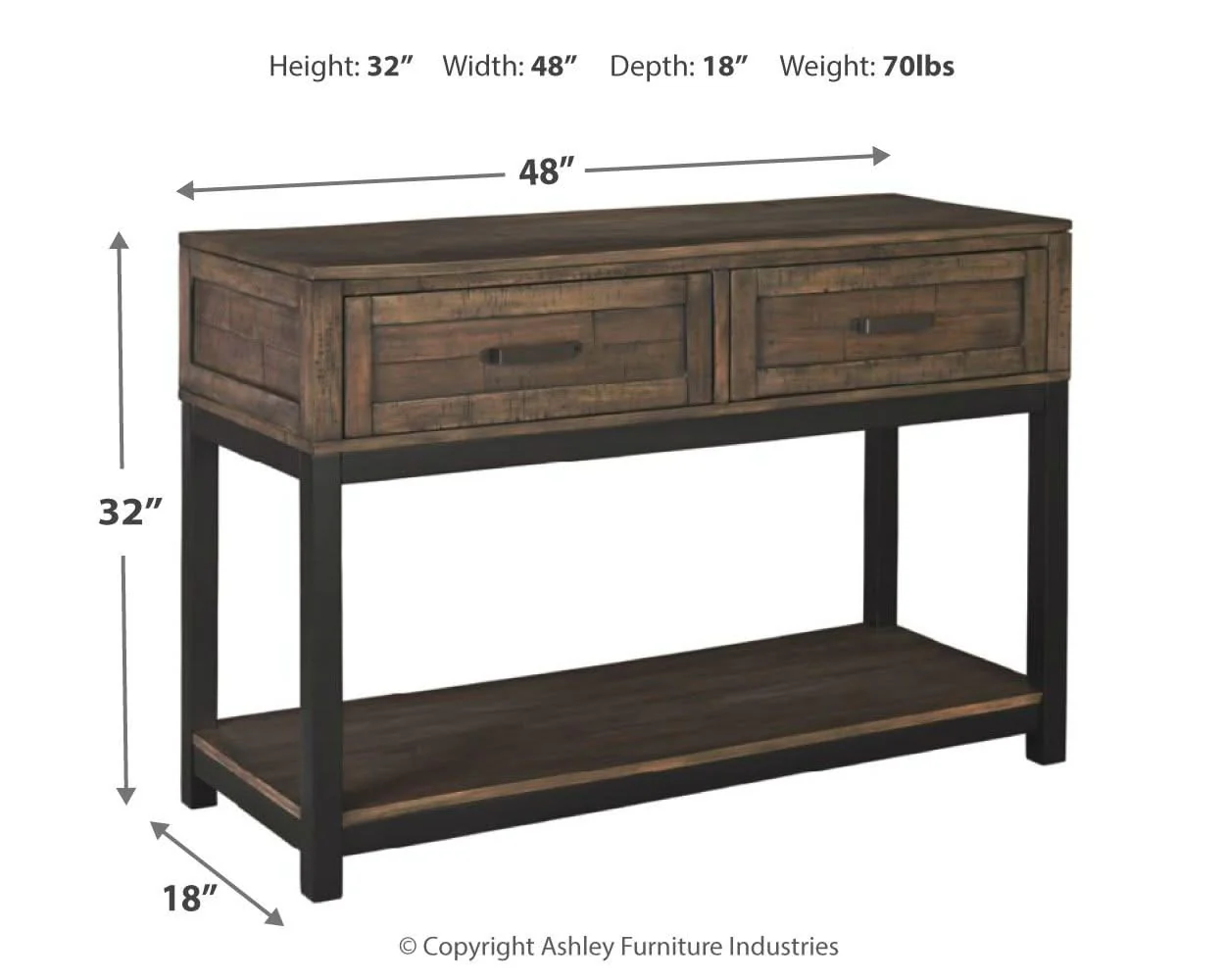 Johurst - Sofa Table - Grayish Brown - Image 2