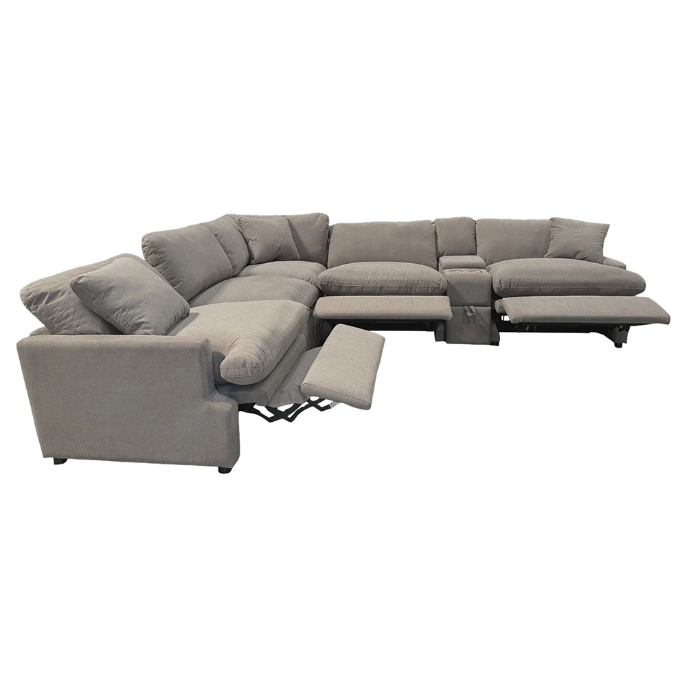 Jubilee Gray 6 Piece Power Reclining Sectional with Console and USB - Image 3