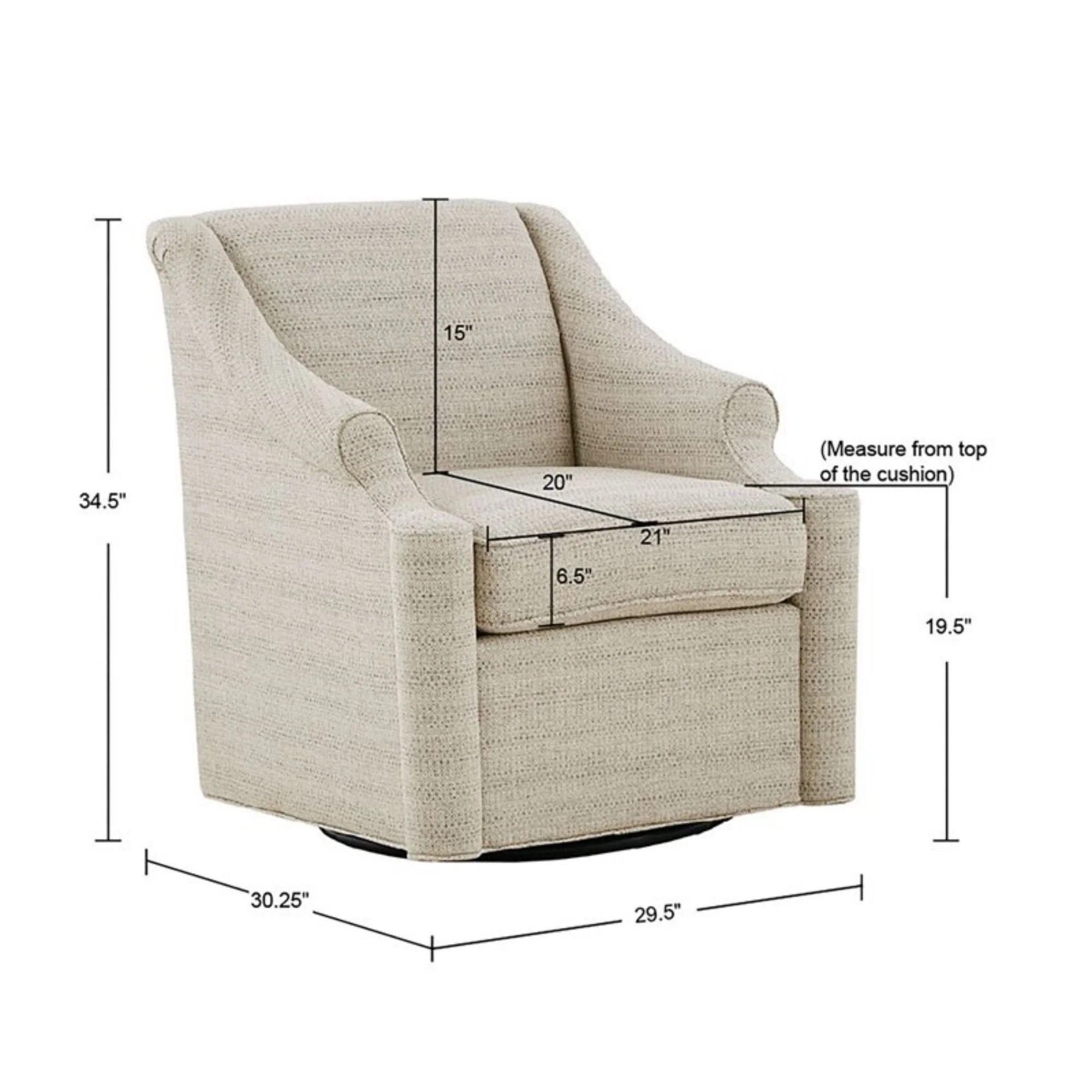 Justin - Swivel Glider Chair With 360 Degree Rotation - Tan - Image 2