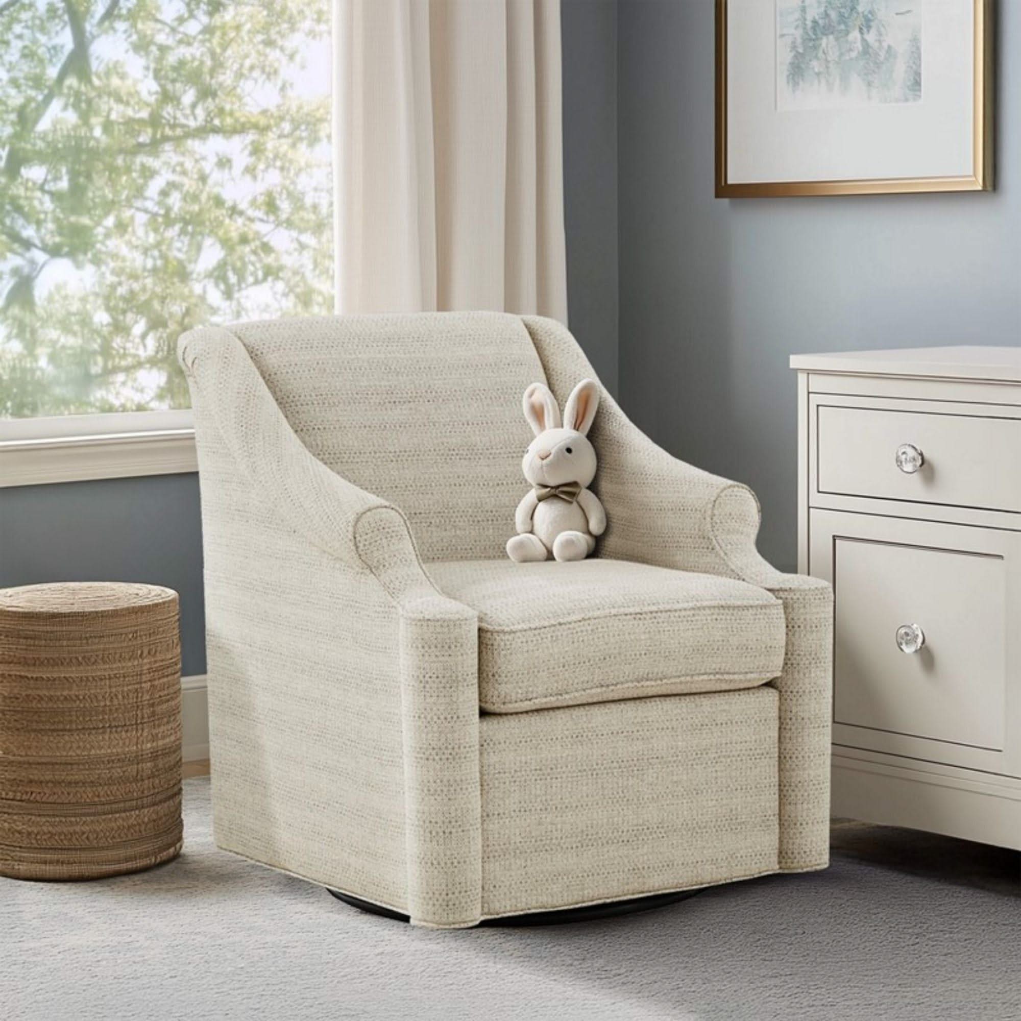 Justin - Swivel Glider Chair With 360 Degree Rotation - Tan - Image 4