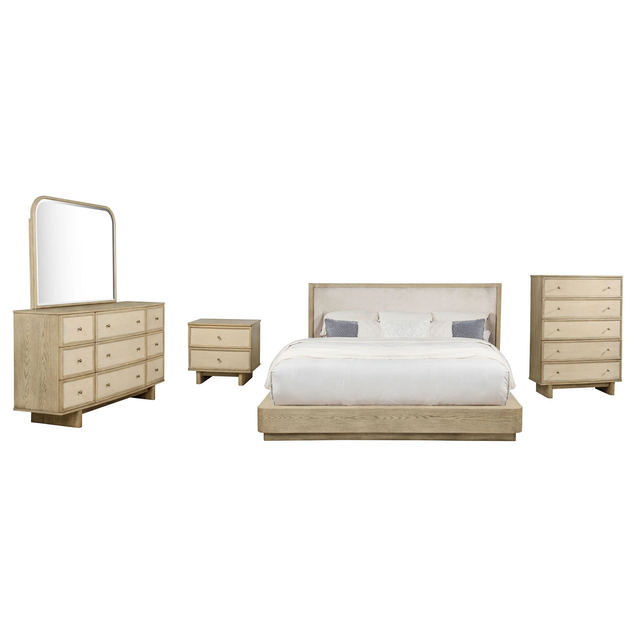 Kailani 5-piece Eastern King Bedroom Set Beige Oak - Image 4
